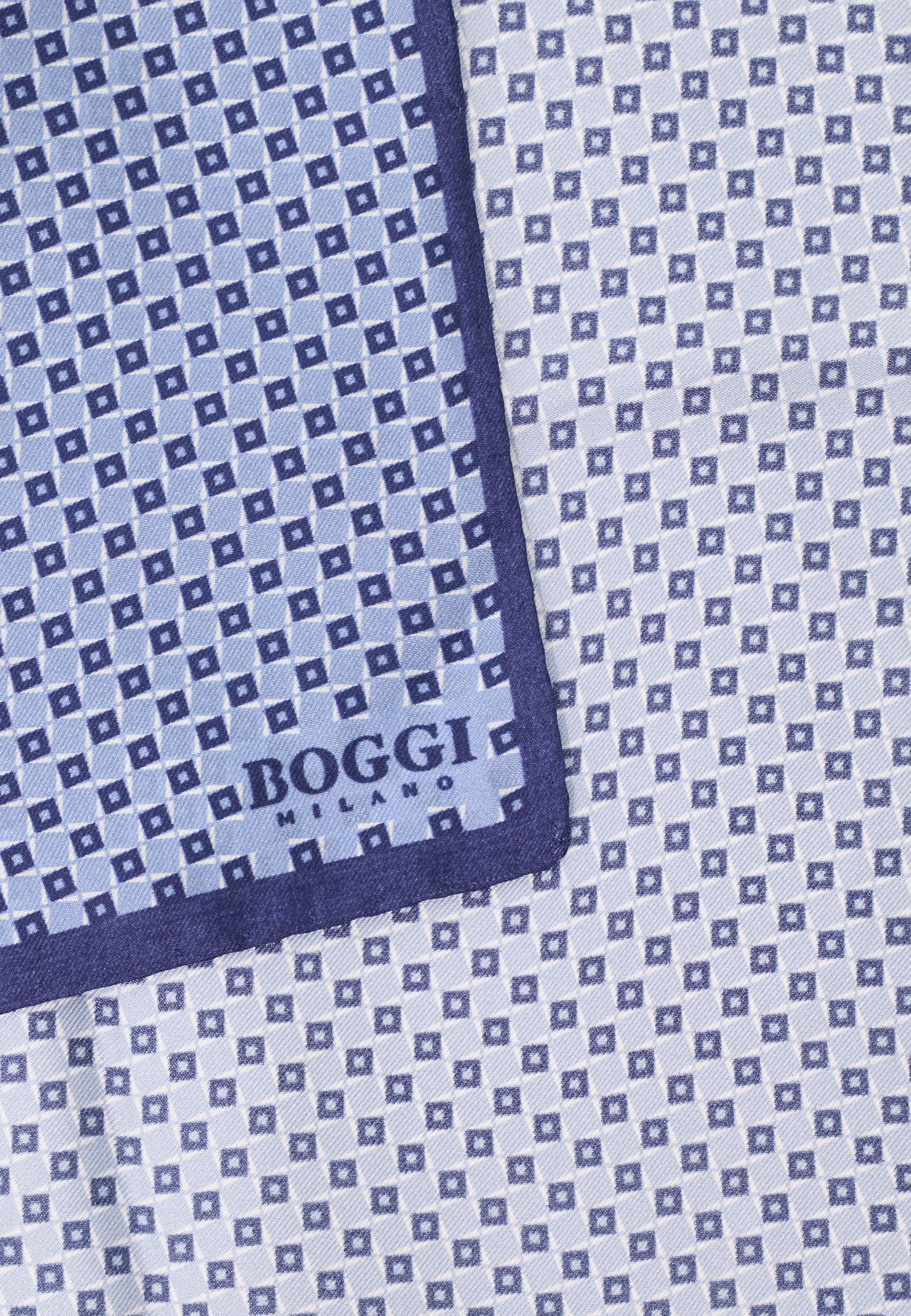 BLUE Micro Geometric Silk Pocket Square, Light Blue, large image number 1