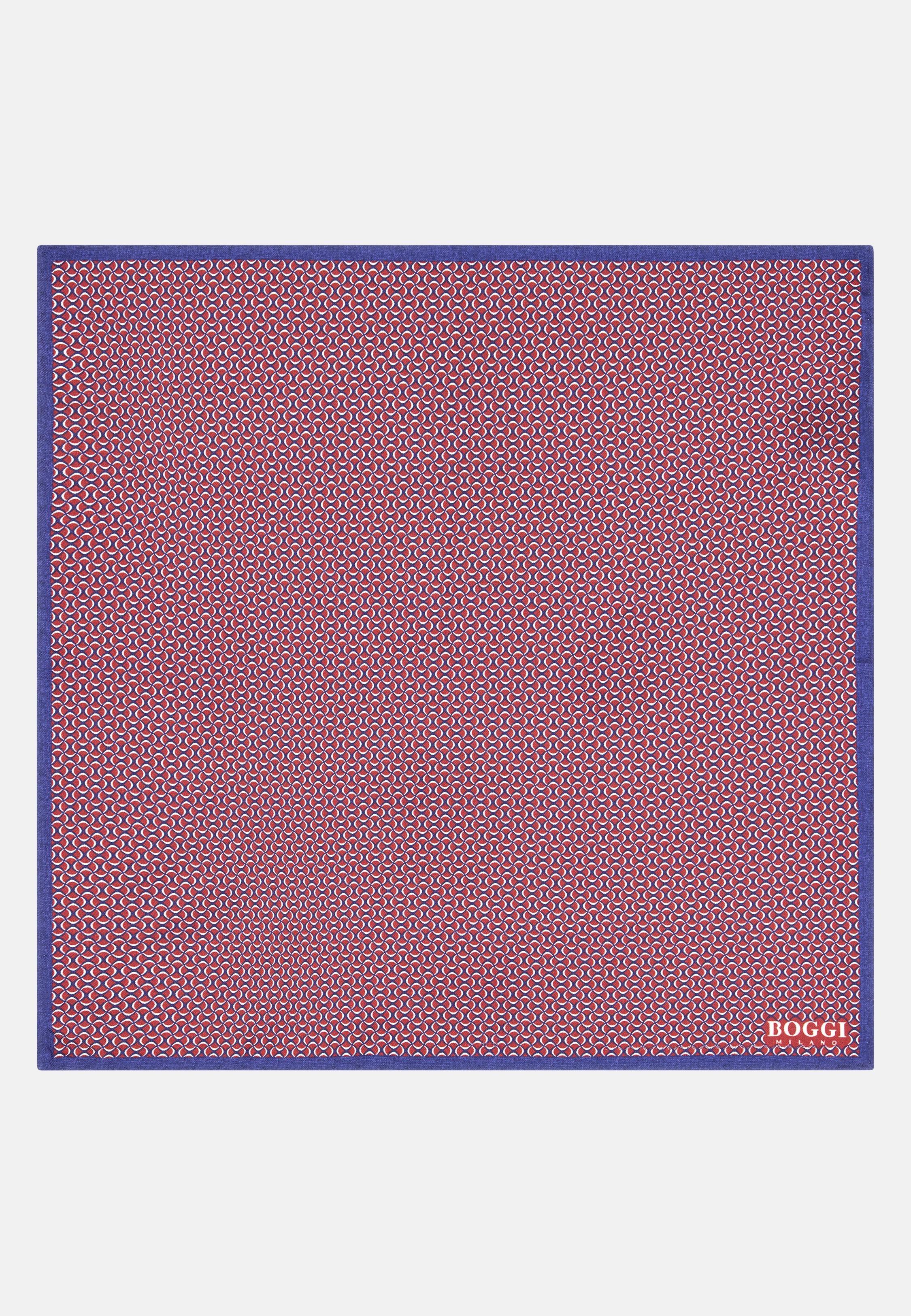 Micro Geometric Silk Pocket Square Red, Burgundy, large image number 0