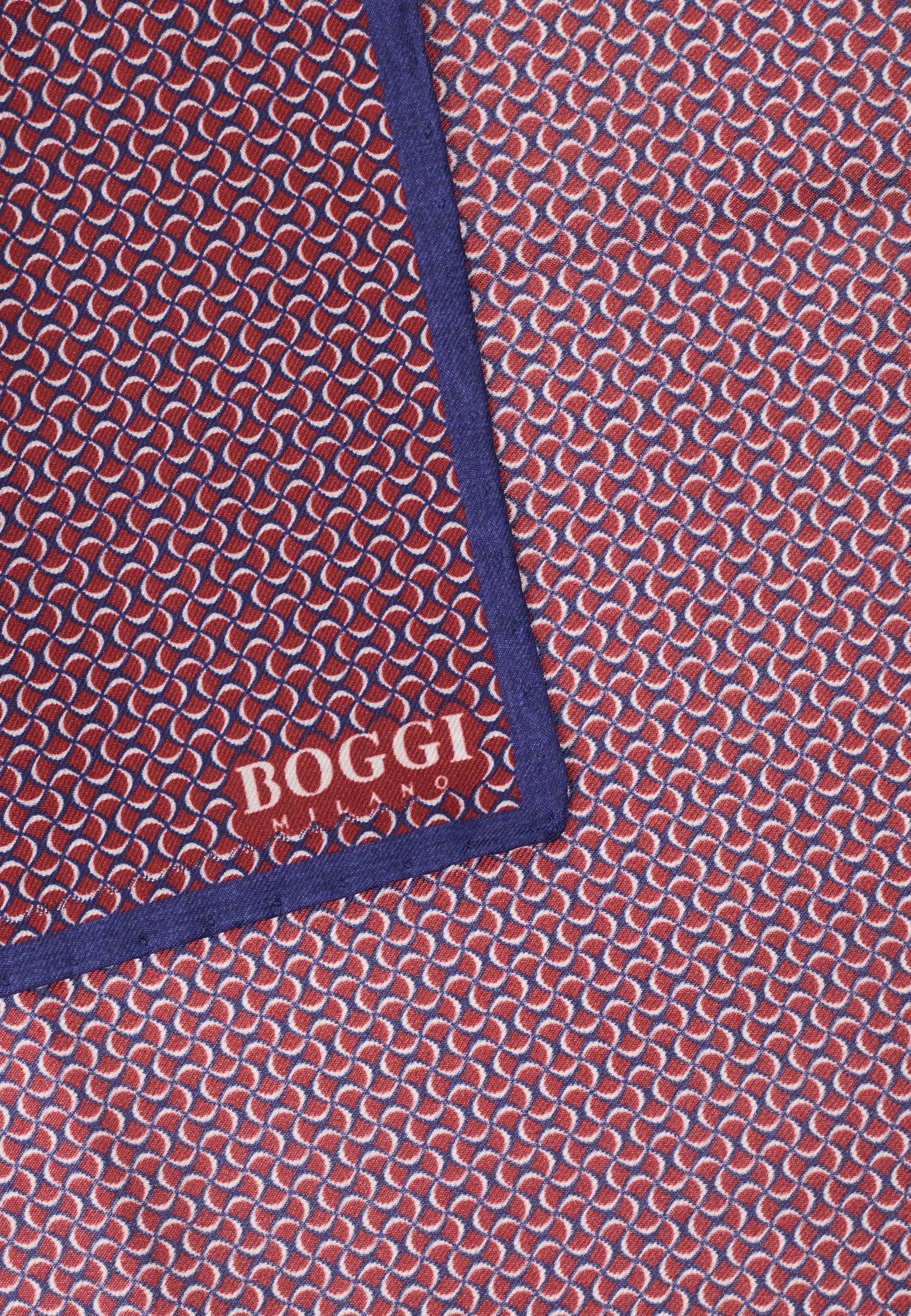Micro Geometric Silk Pocket Square Red, Burgundy, large image number 1