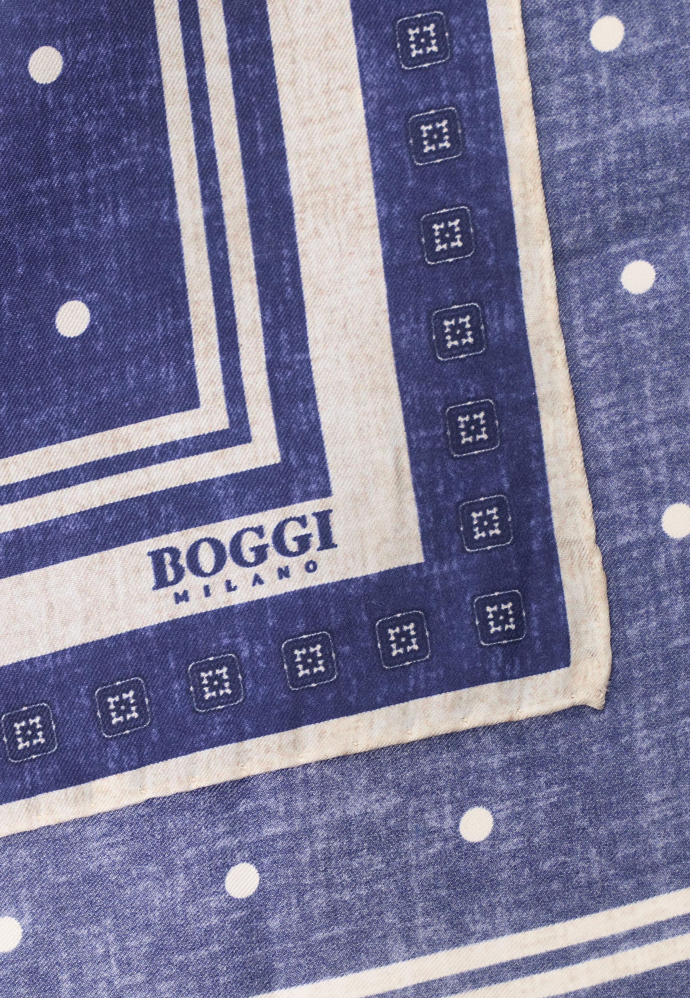 Polka Dot Silk Pocket Square Blue, Blue, medium