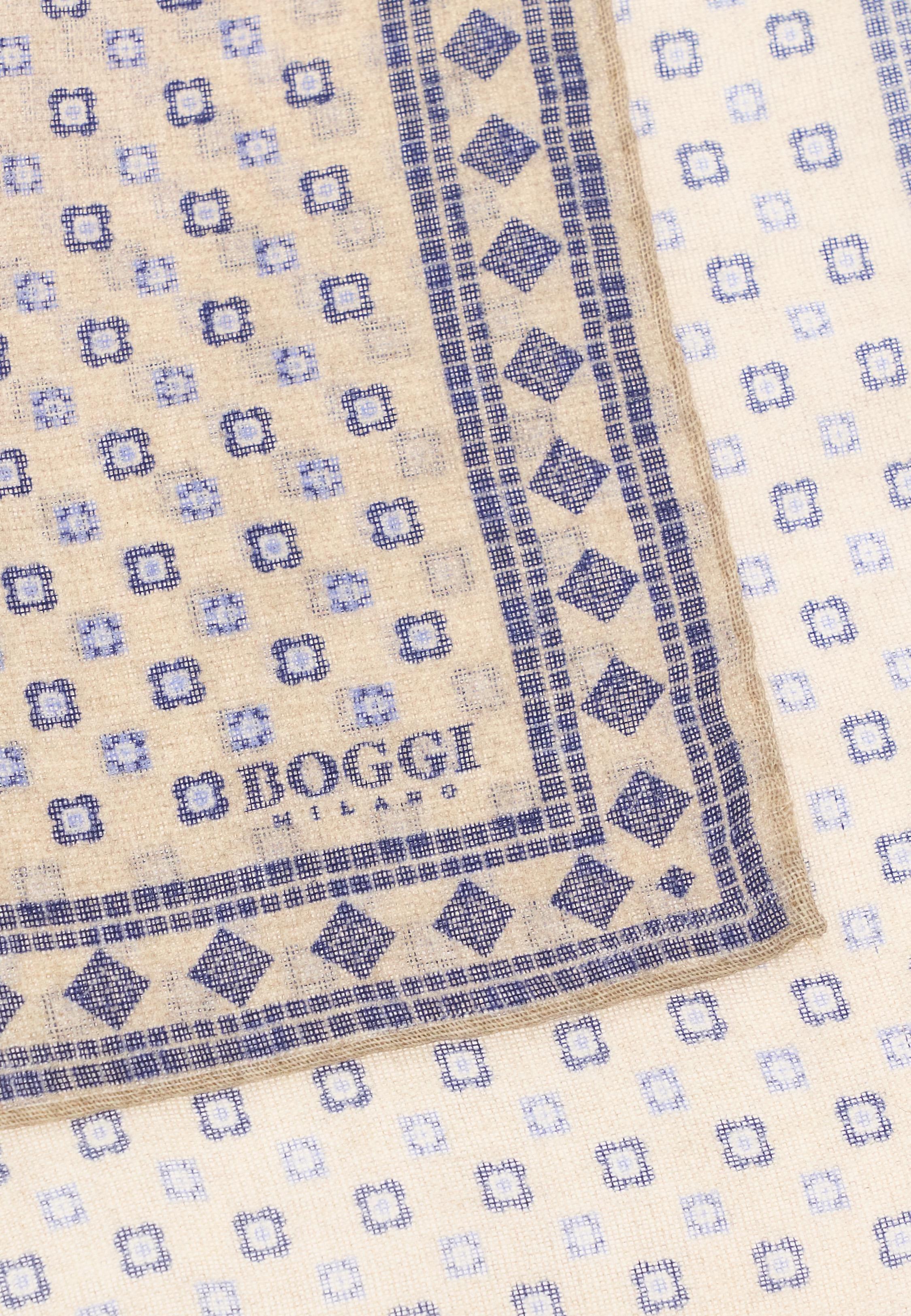CREAM Floral Wool Pocket Square, Cream, large image number 1