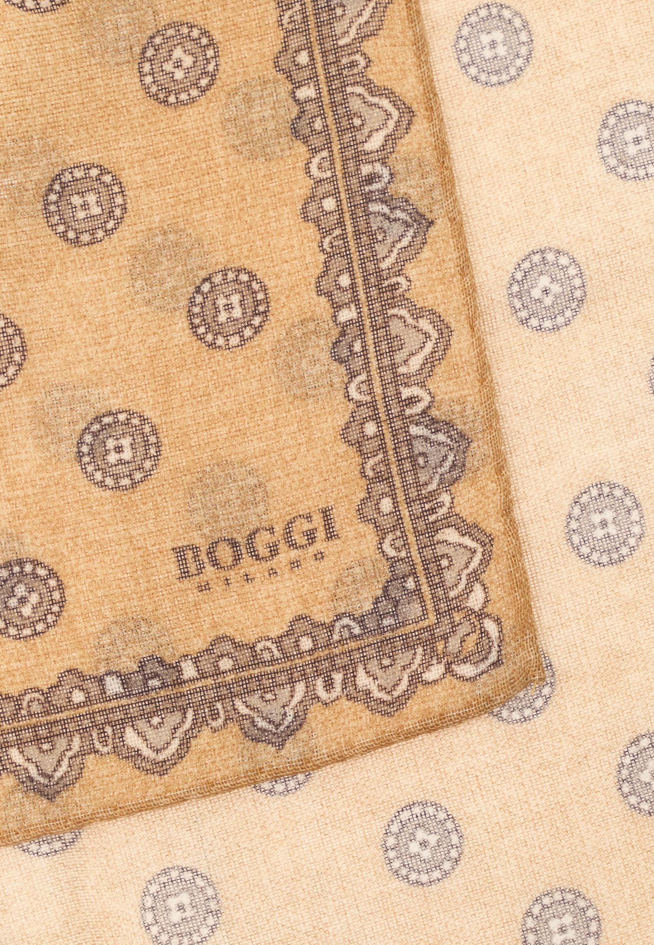 Patterned Wool Pocket Square Beige, Beige, medium