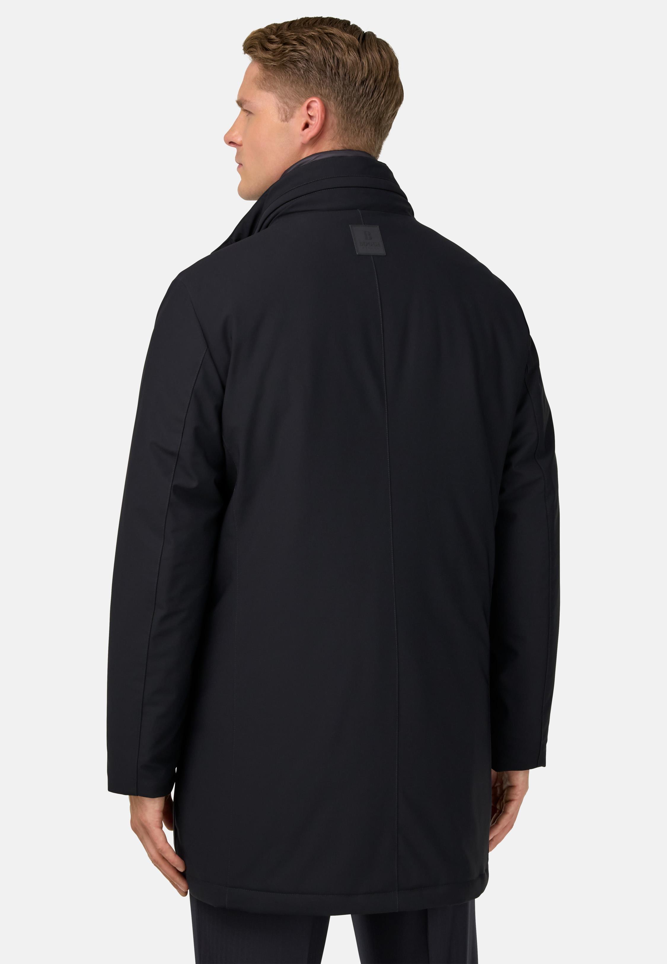 BLUE Car Coat In Padded Technical Fabric, DARK NAVY, large image number 1