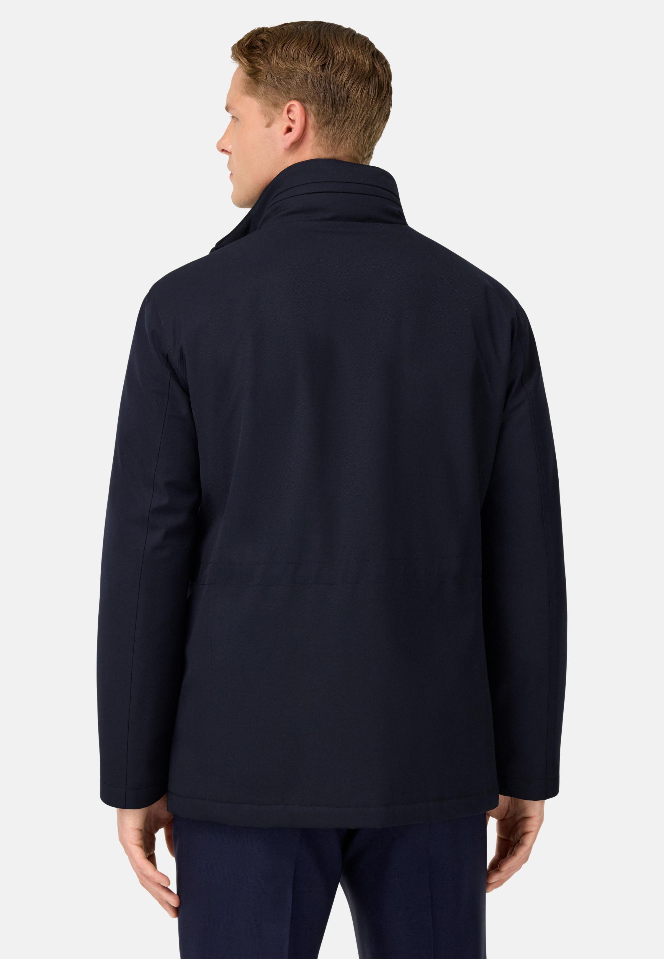 Field Jacket In Padded Technical Fabric Blue, Navy blue, medium