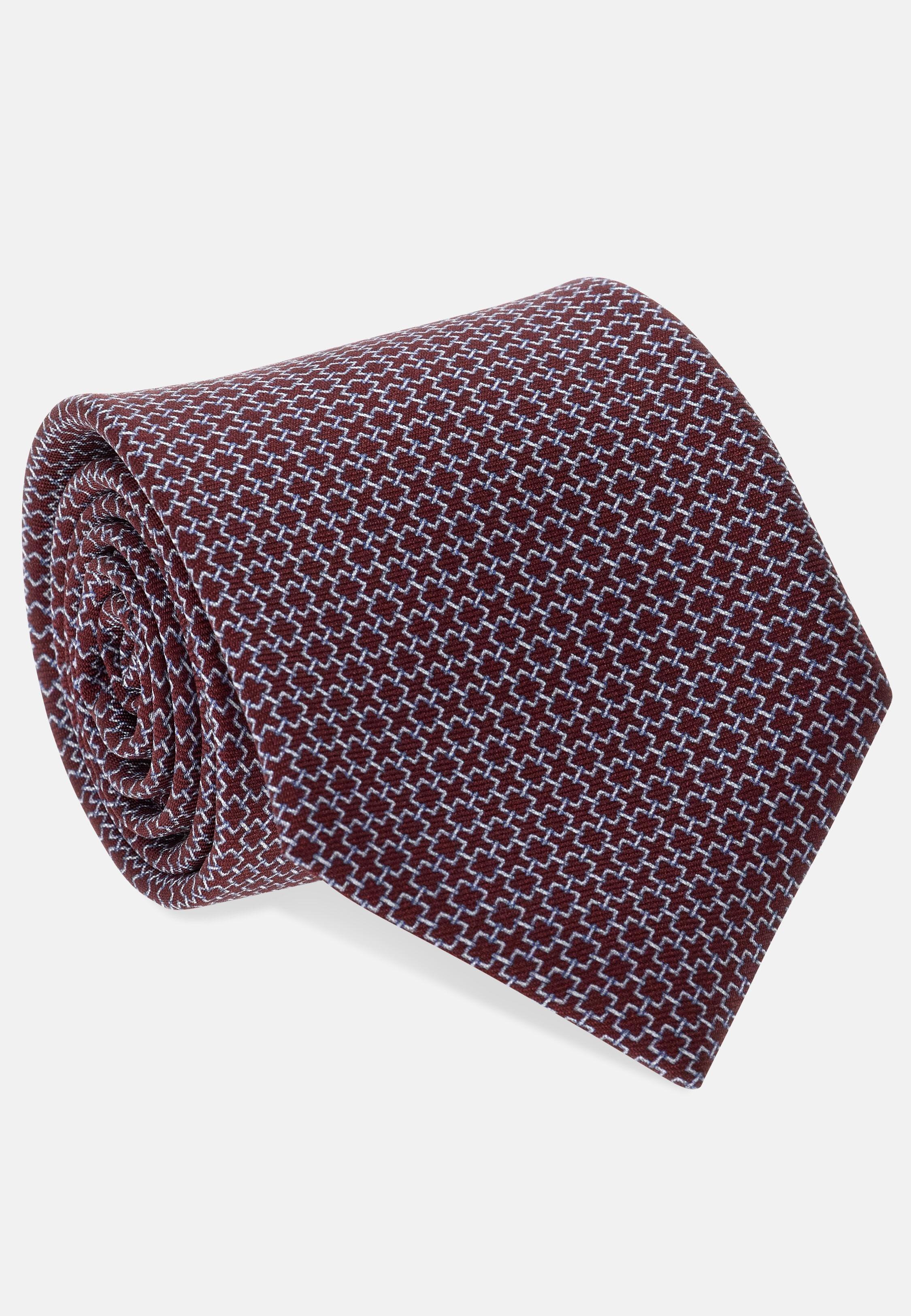 Geometric Motif Silk Tie Red, Rot, large image number 0