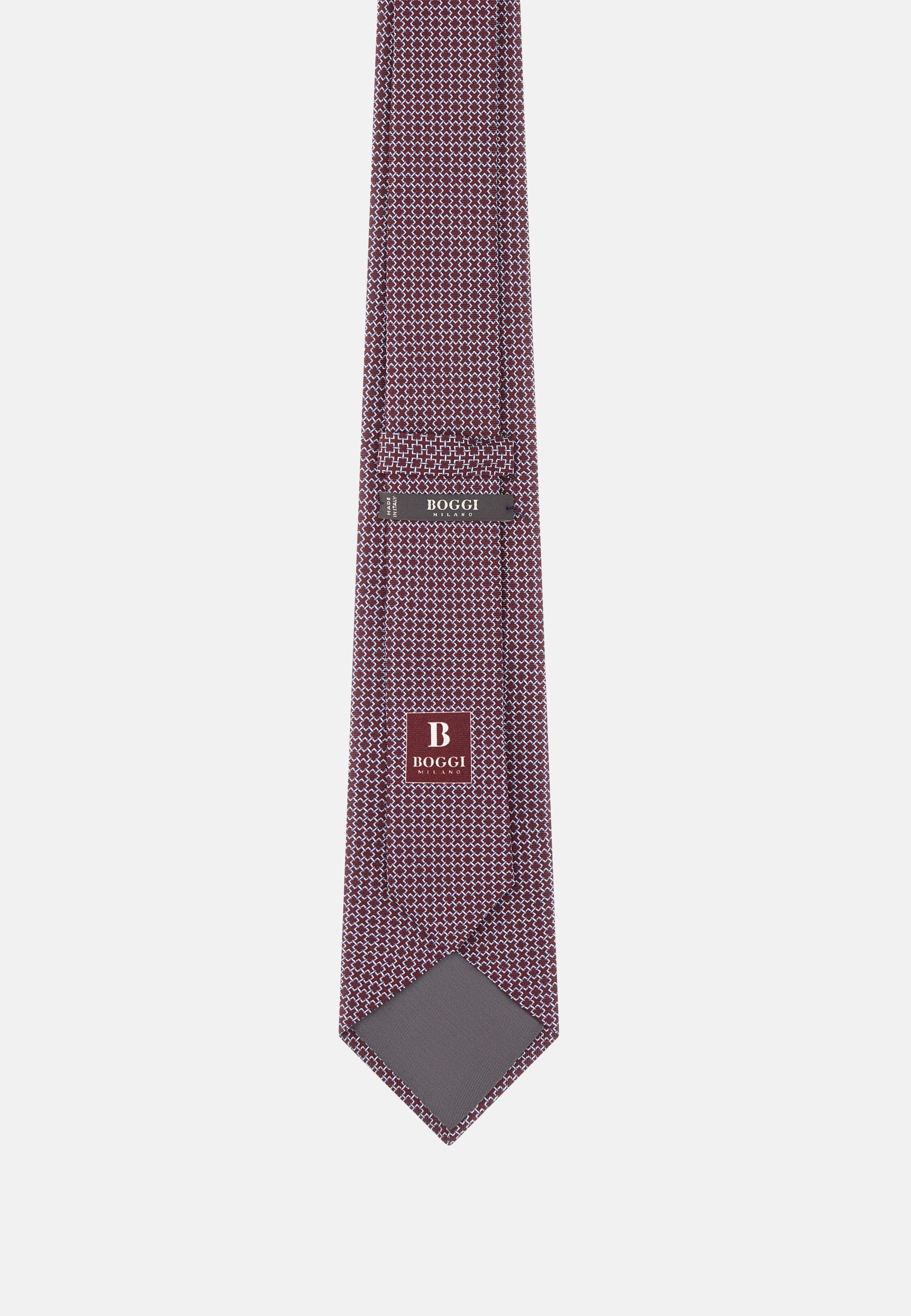 Geometric Motif Silk Tie Red, Rot, large image number 2