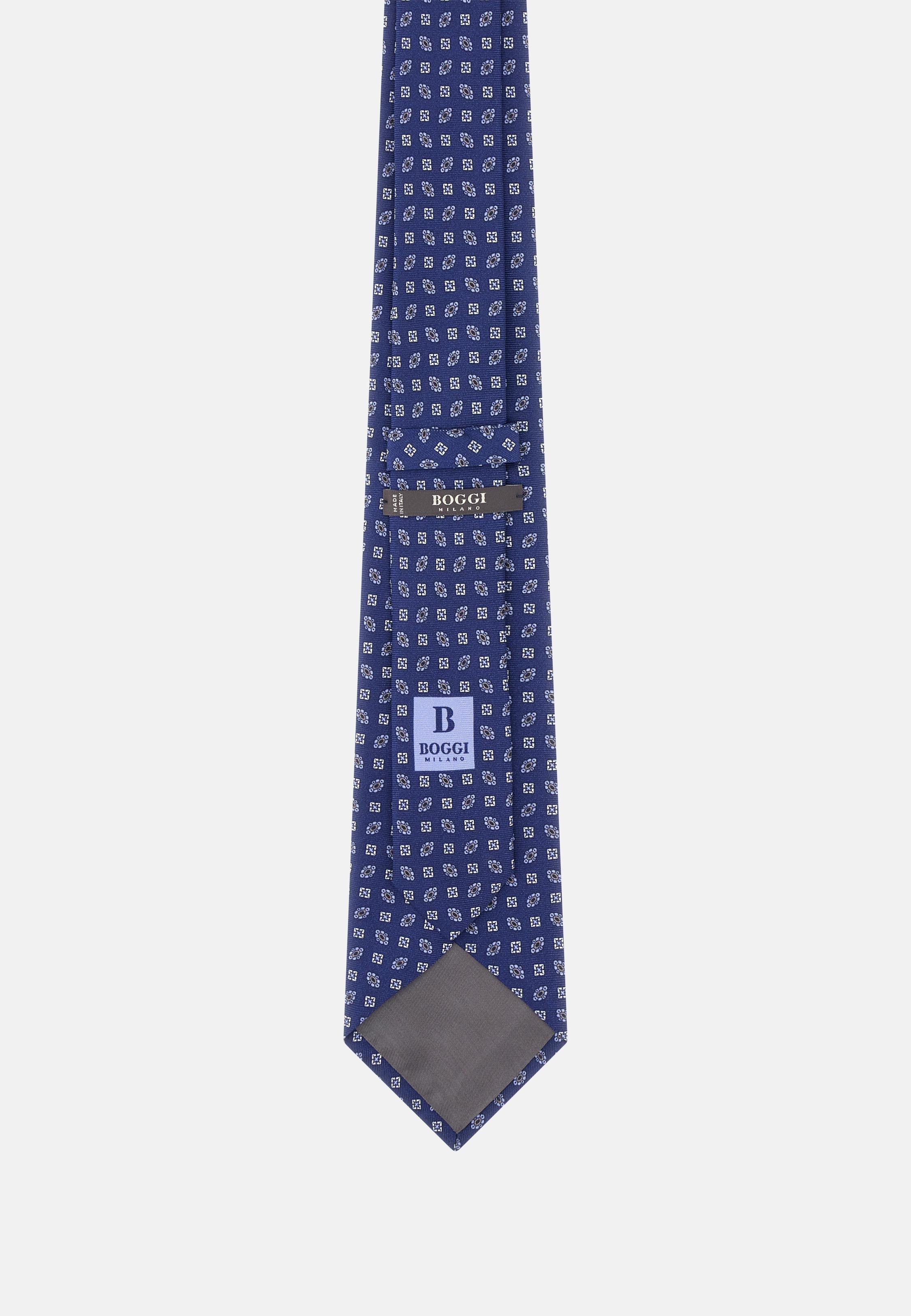 Floral Silk Tie Beige, 3901_BLUE, large image number 1