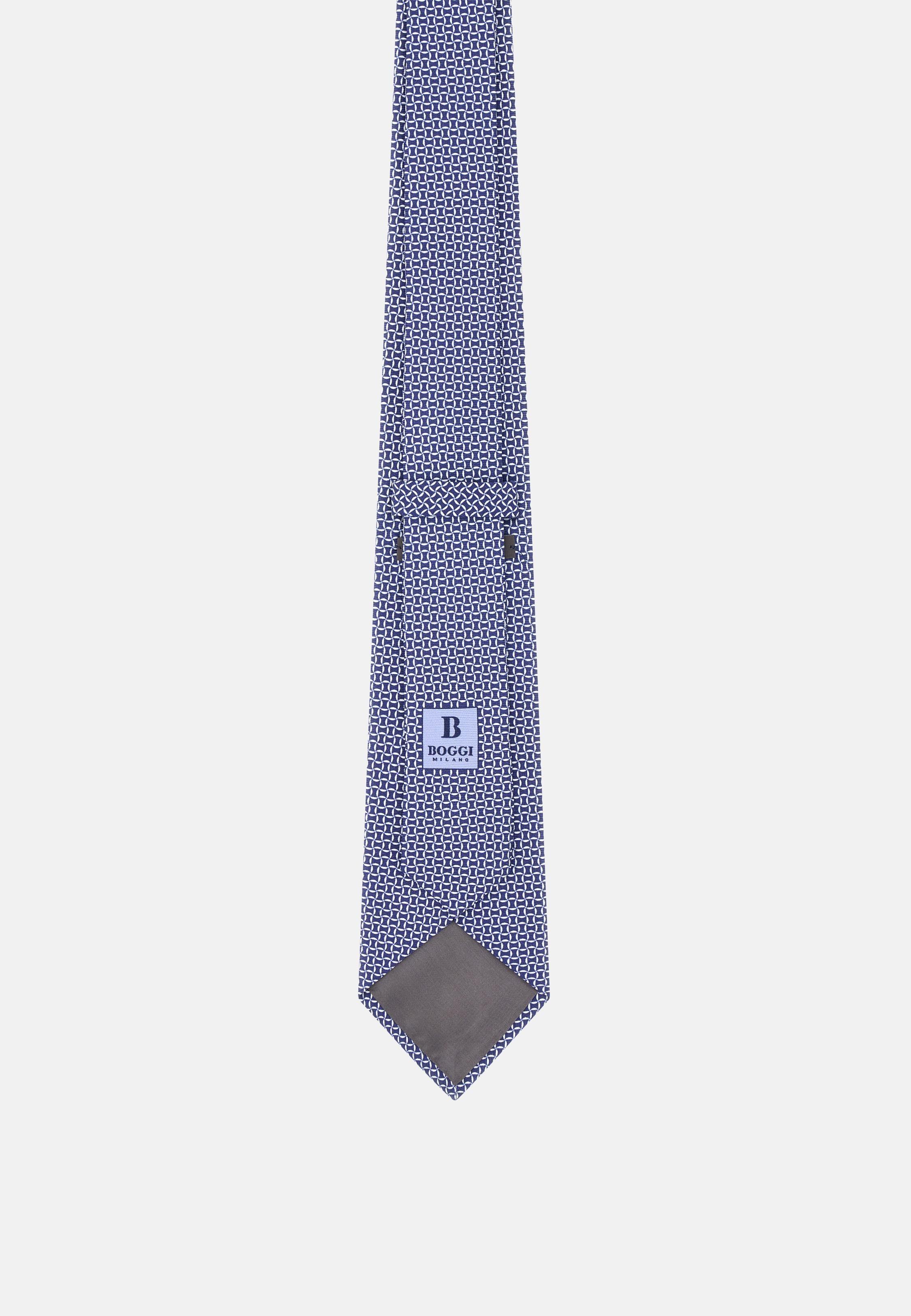 Patterned Silk Tie Red, Navy blue, large image number 1