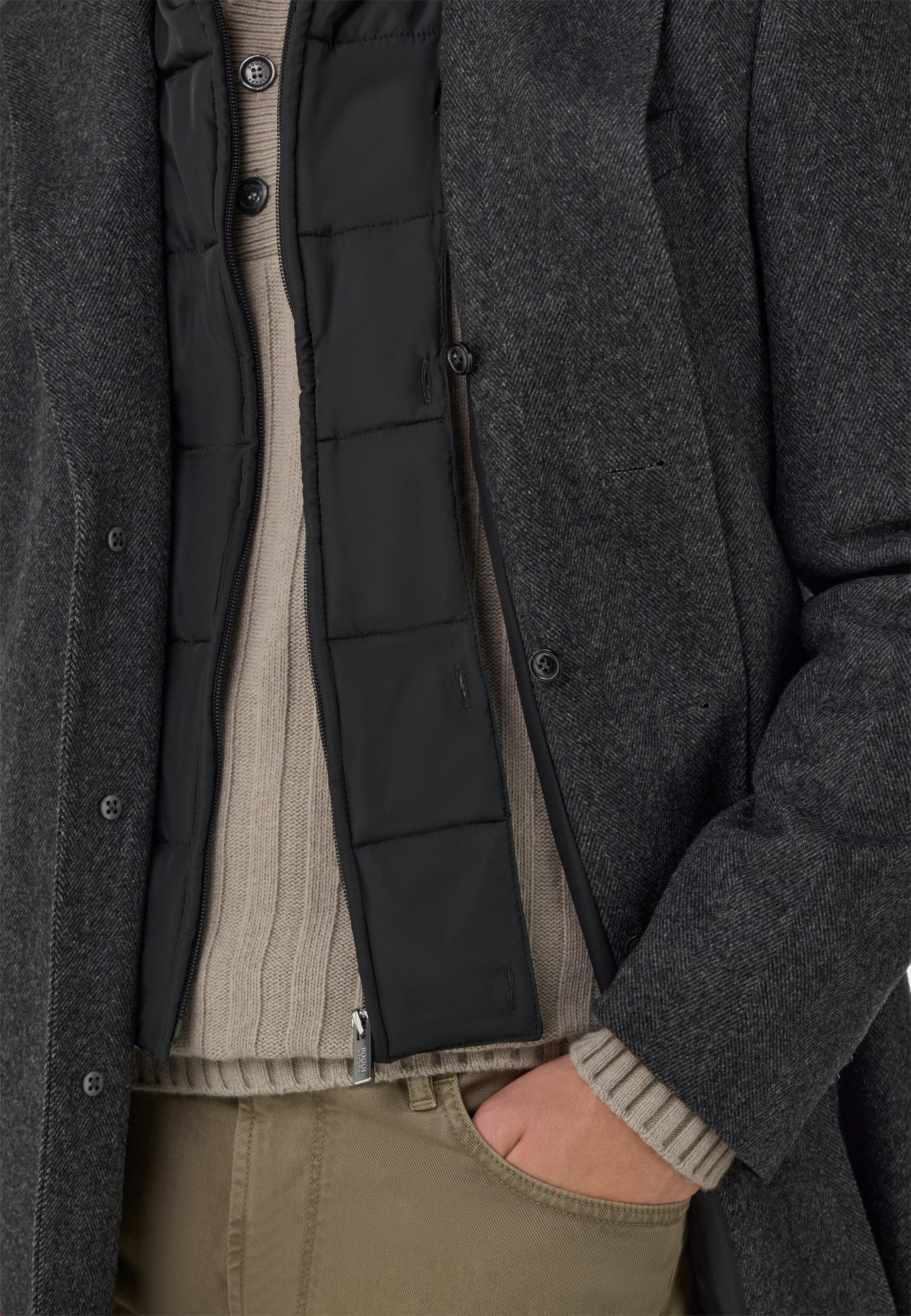 Wool Coat With Gilet Grey, Dark Grey, large image number 2