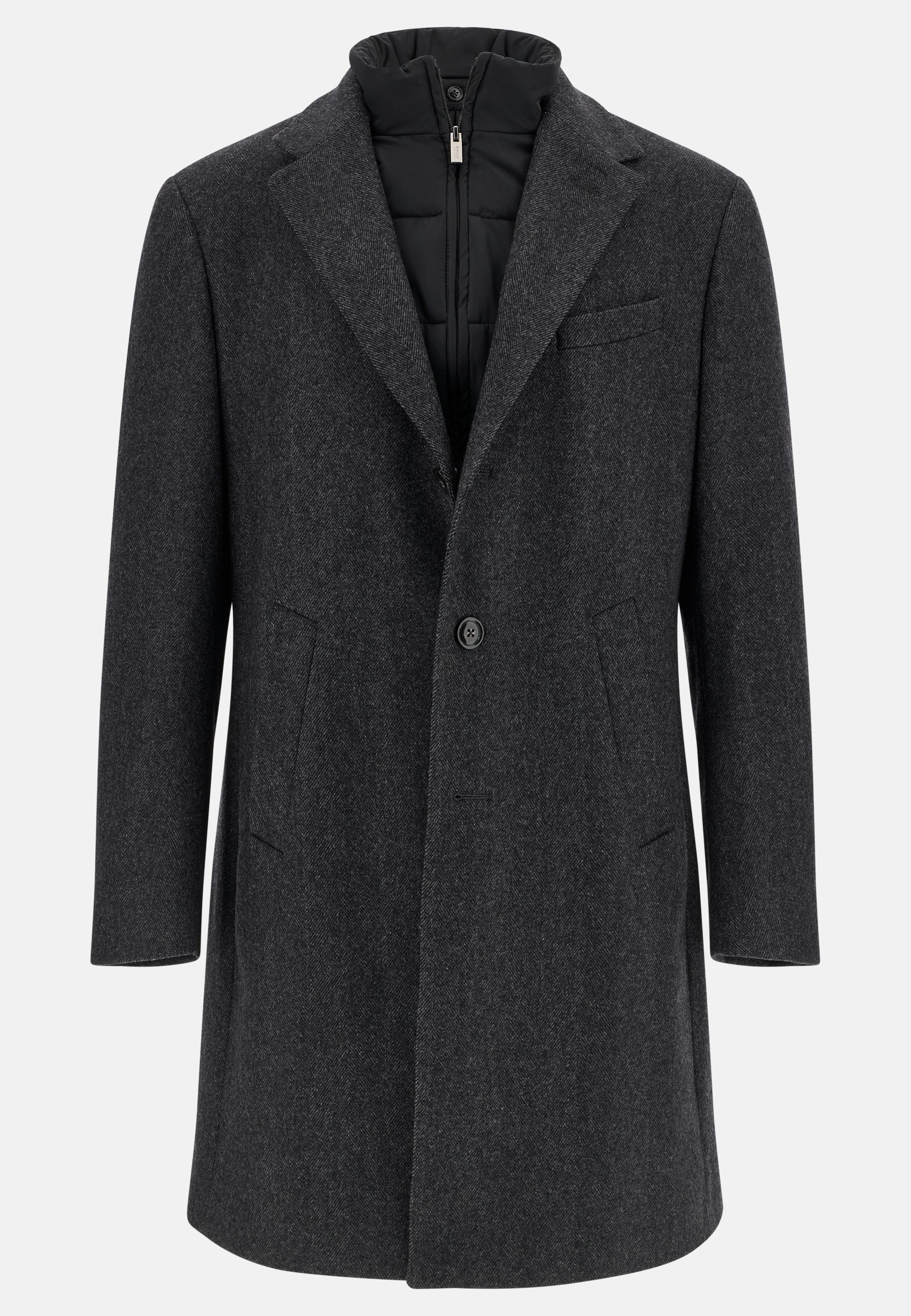 Wool Coat With Gilet Grey, Dark Grey, large image number 3