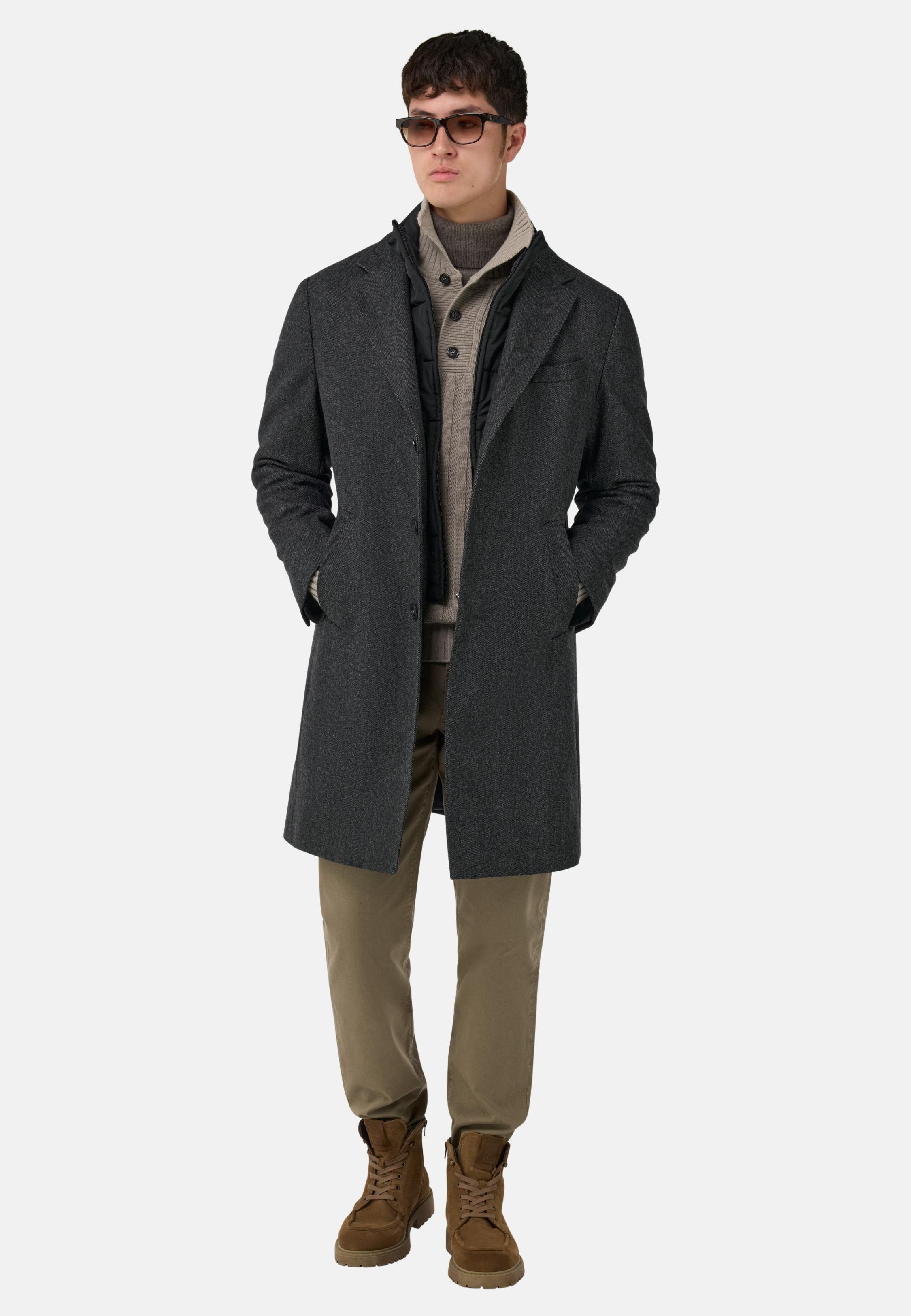 Wool Coat With Gilet Grey, Dark Grey, large image number 4