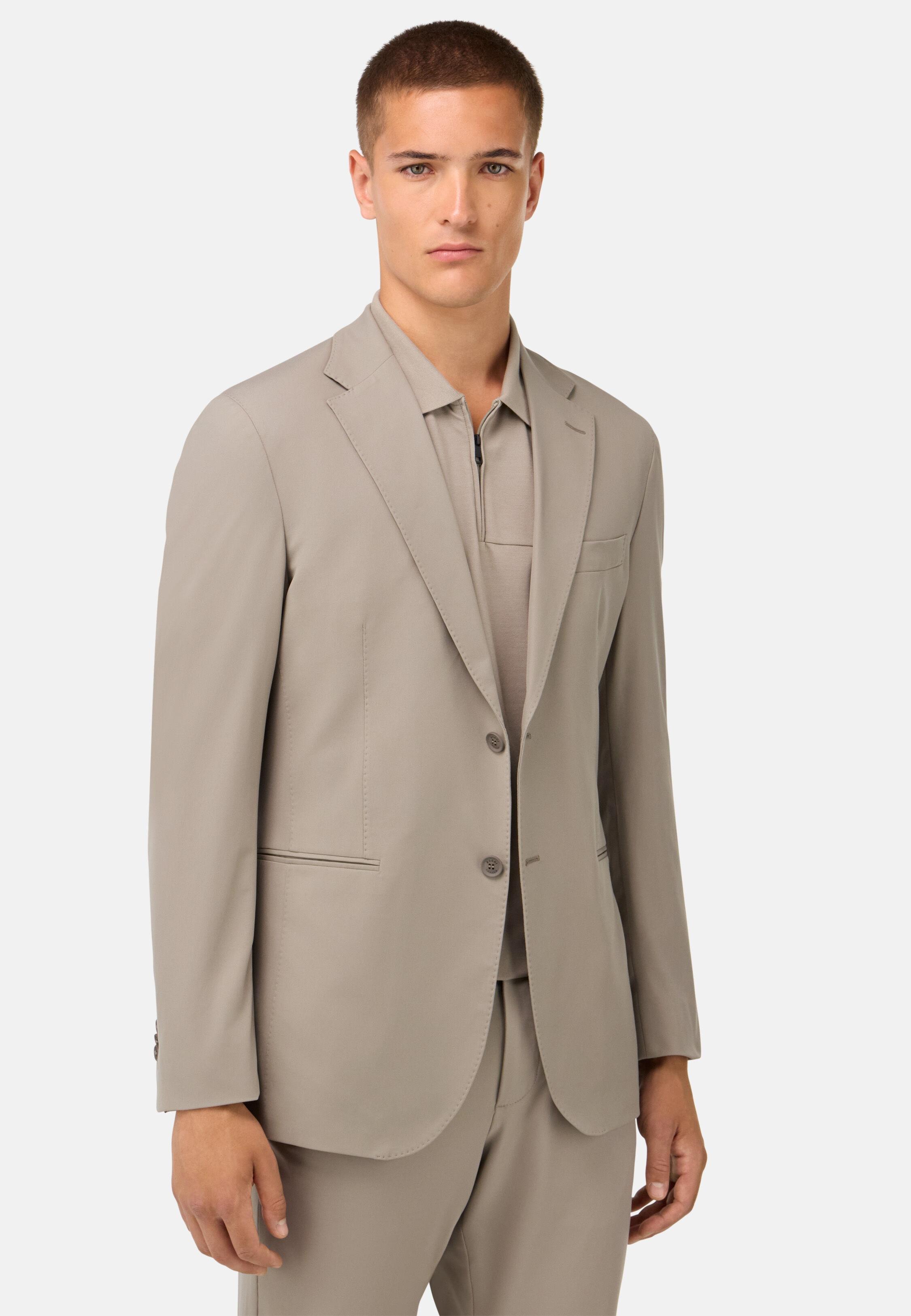 B-Tech Stretch Nylon Jacket Brown, Taupe, medium