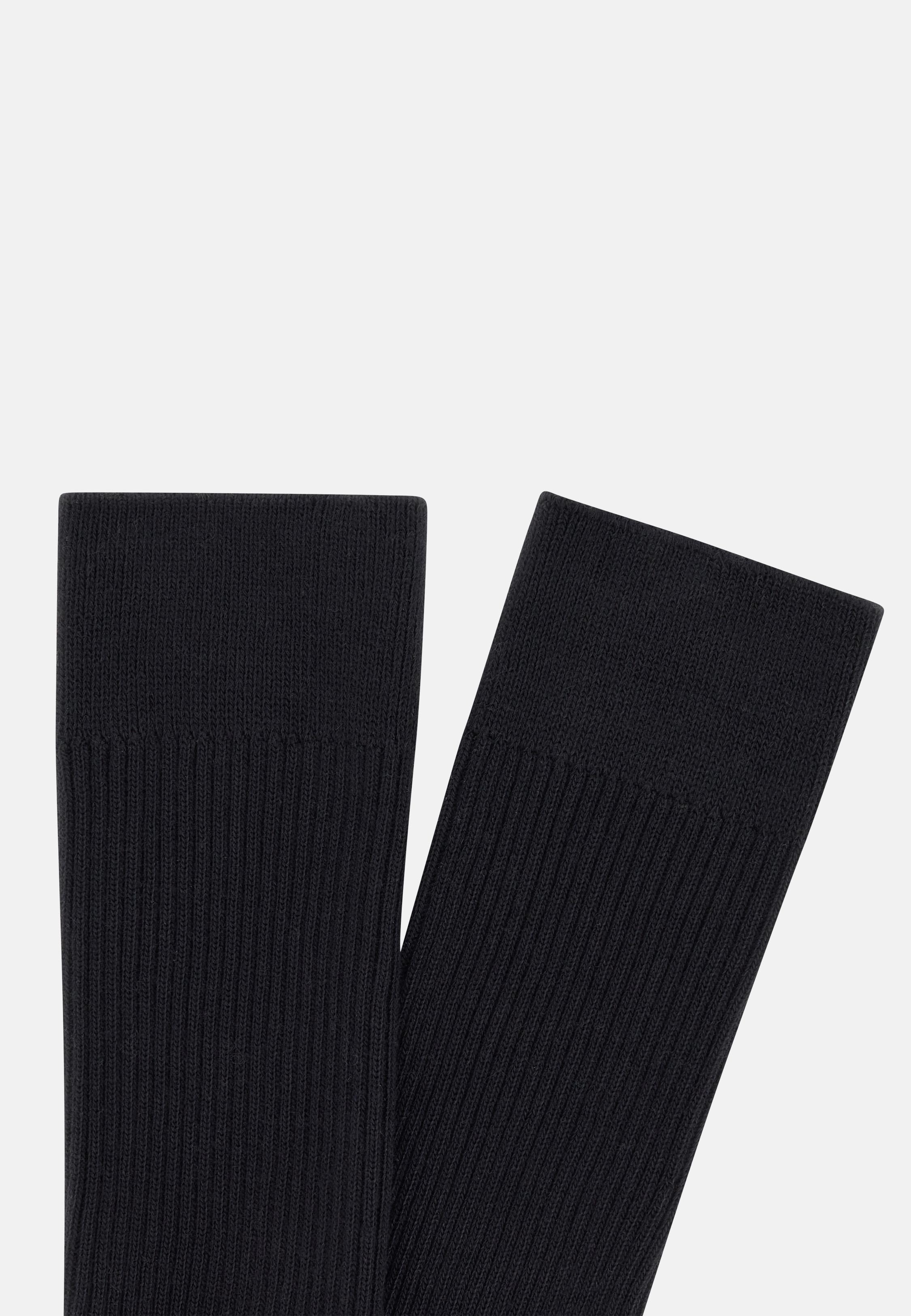 Ribbed Socks Black, Black, medium