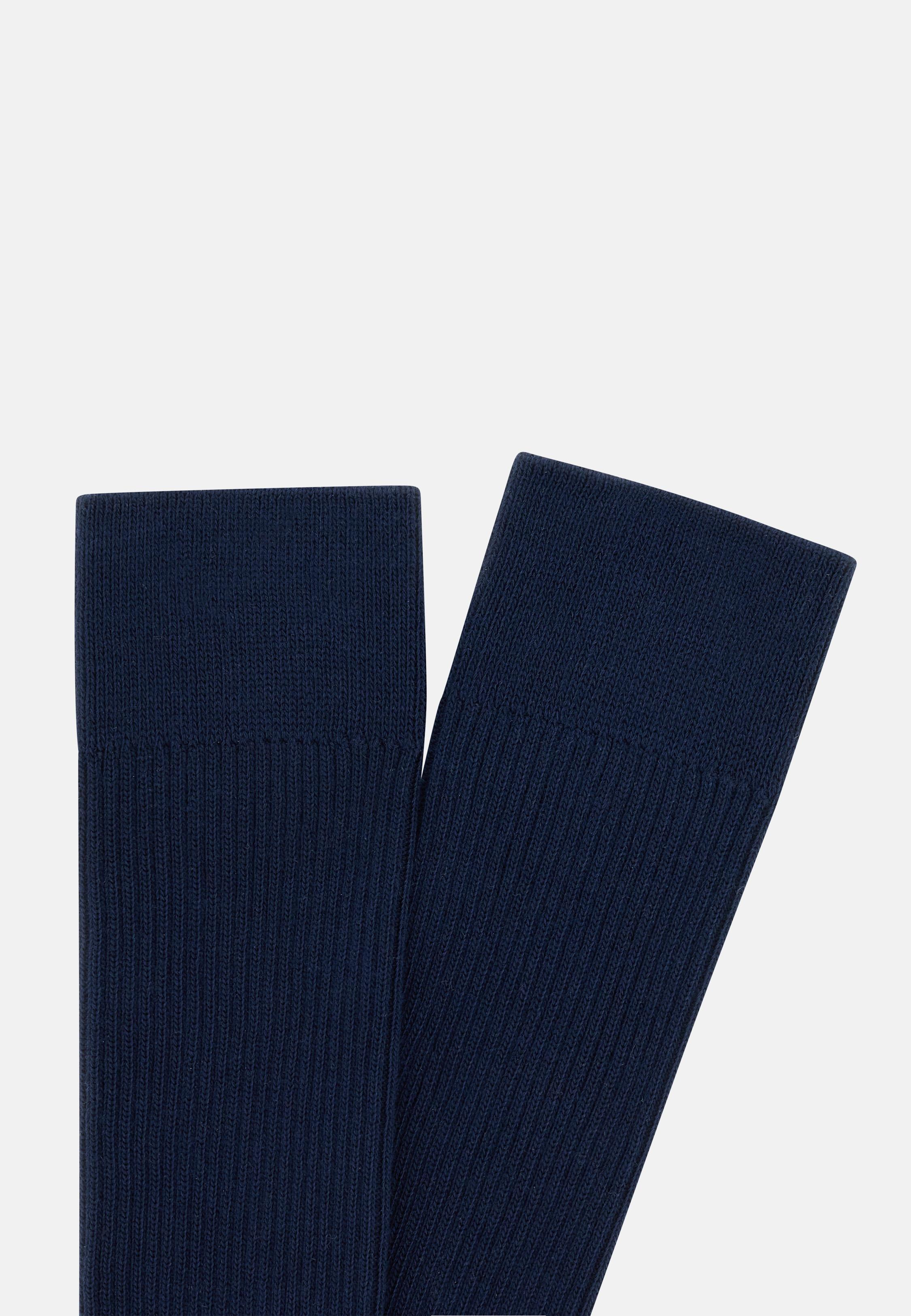 Ribbed Socks Blue, Navy blue, large image number 0