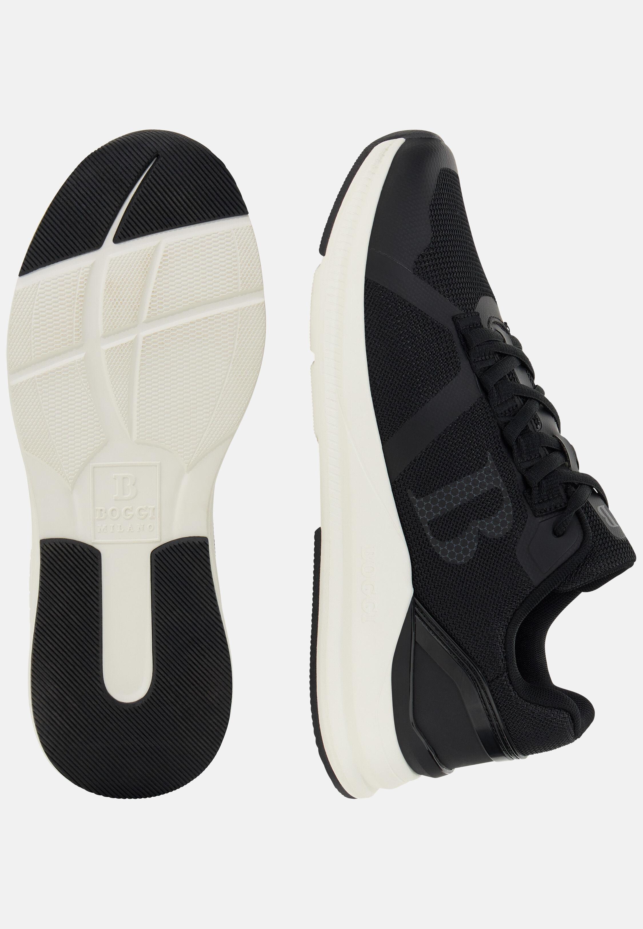 حذاء رياضي ثاندر من قماش معالج، أسود, Black, medium