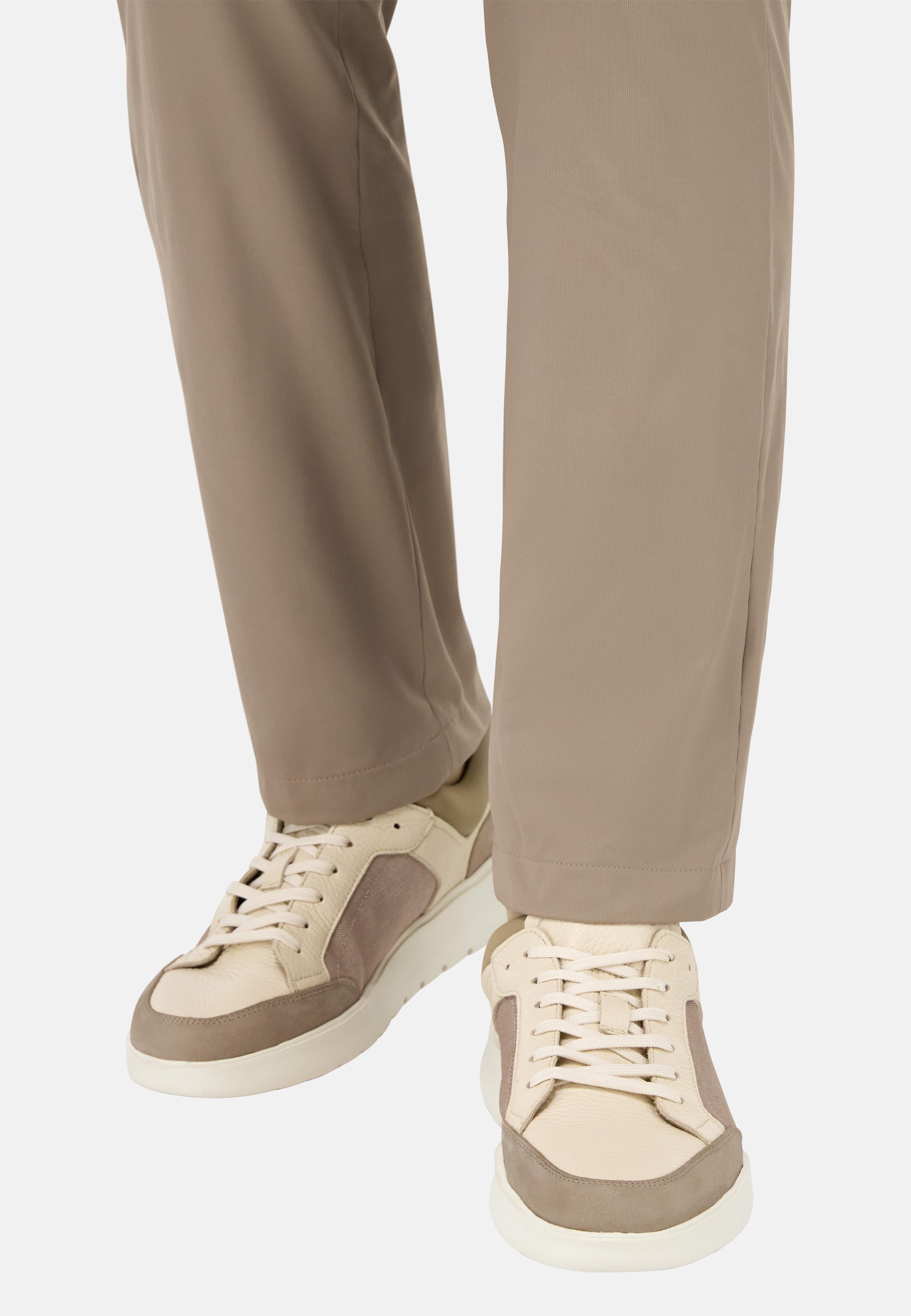 Nimbus Leather and Technical Fabric Trainers Brown, Taupe, medium