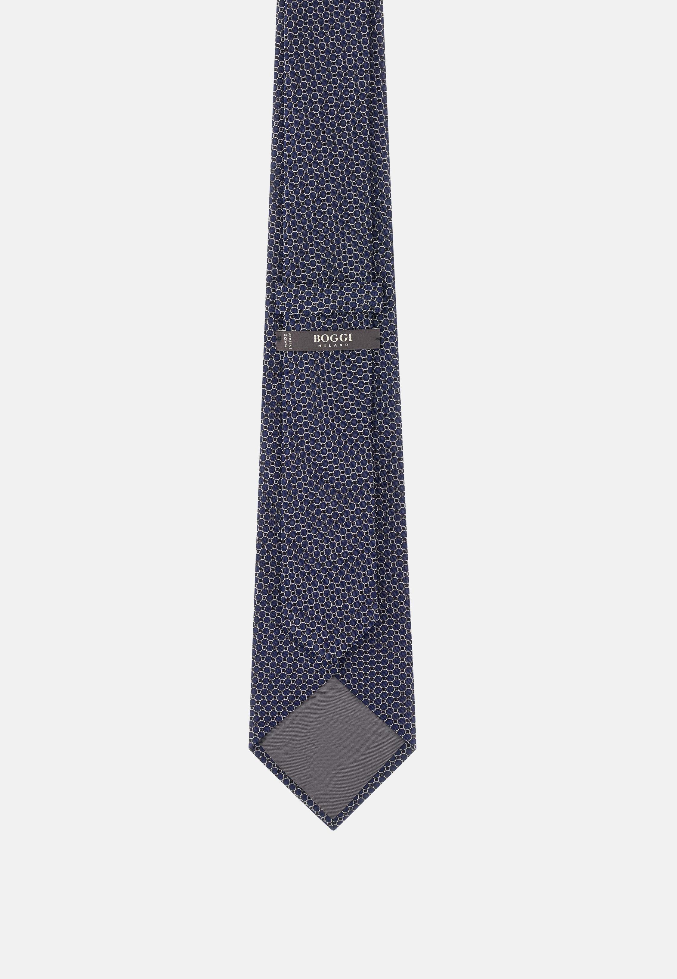 BLUE Geometric Silk Blend Tie, Blue, large image number 1