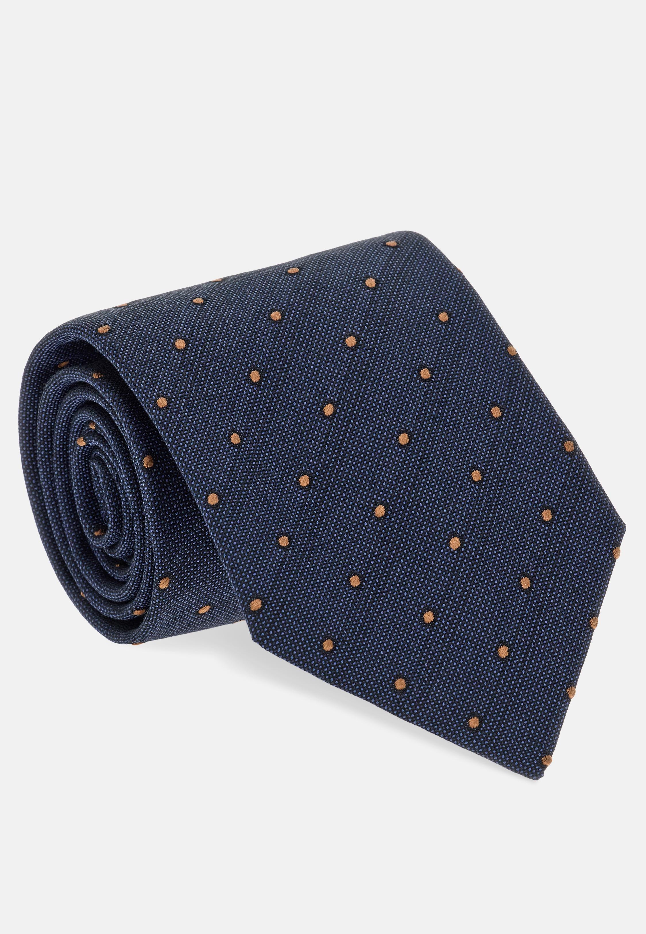 BROWN Polka Dot Cotton Blend Tie, Hazelnut, large image number 0