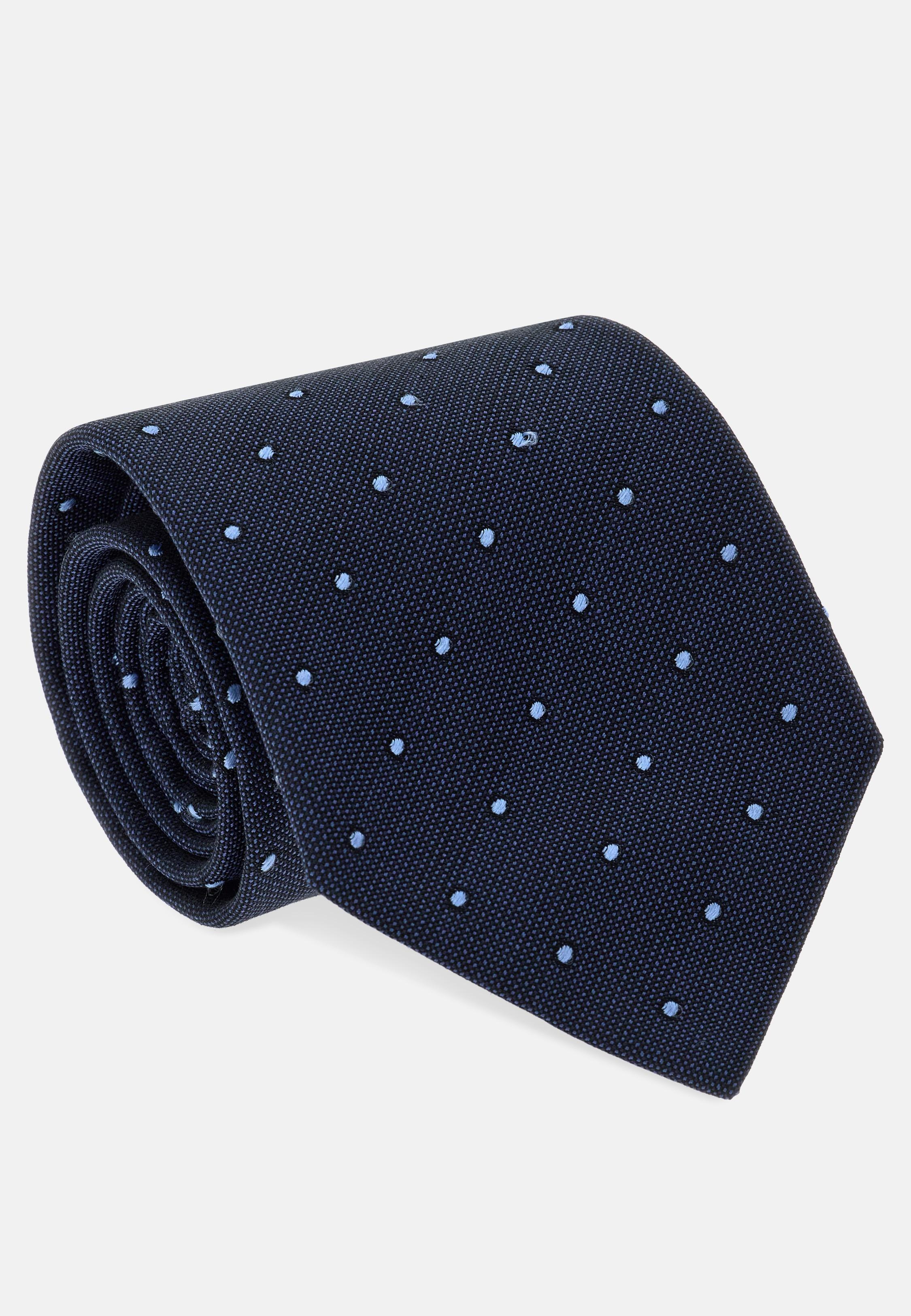 BLUE Polka Dot Cotton Blend Tie, Light Blue, large image number 0