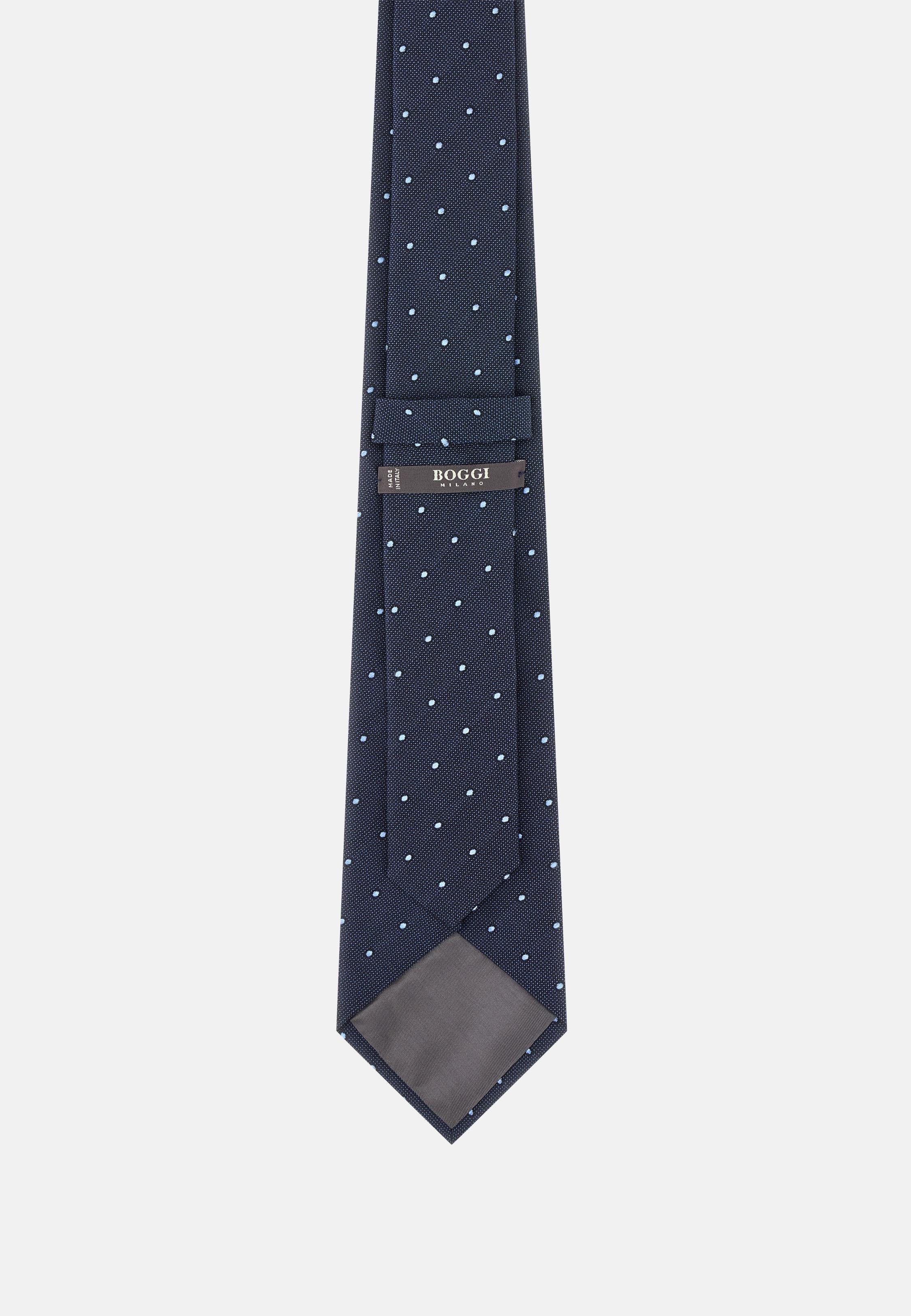 BLUE Polka Dot Cotton Blend Tie, Light Blue, large image number 1