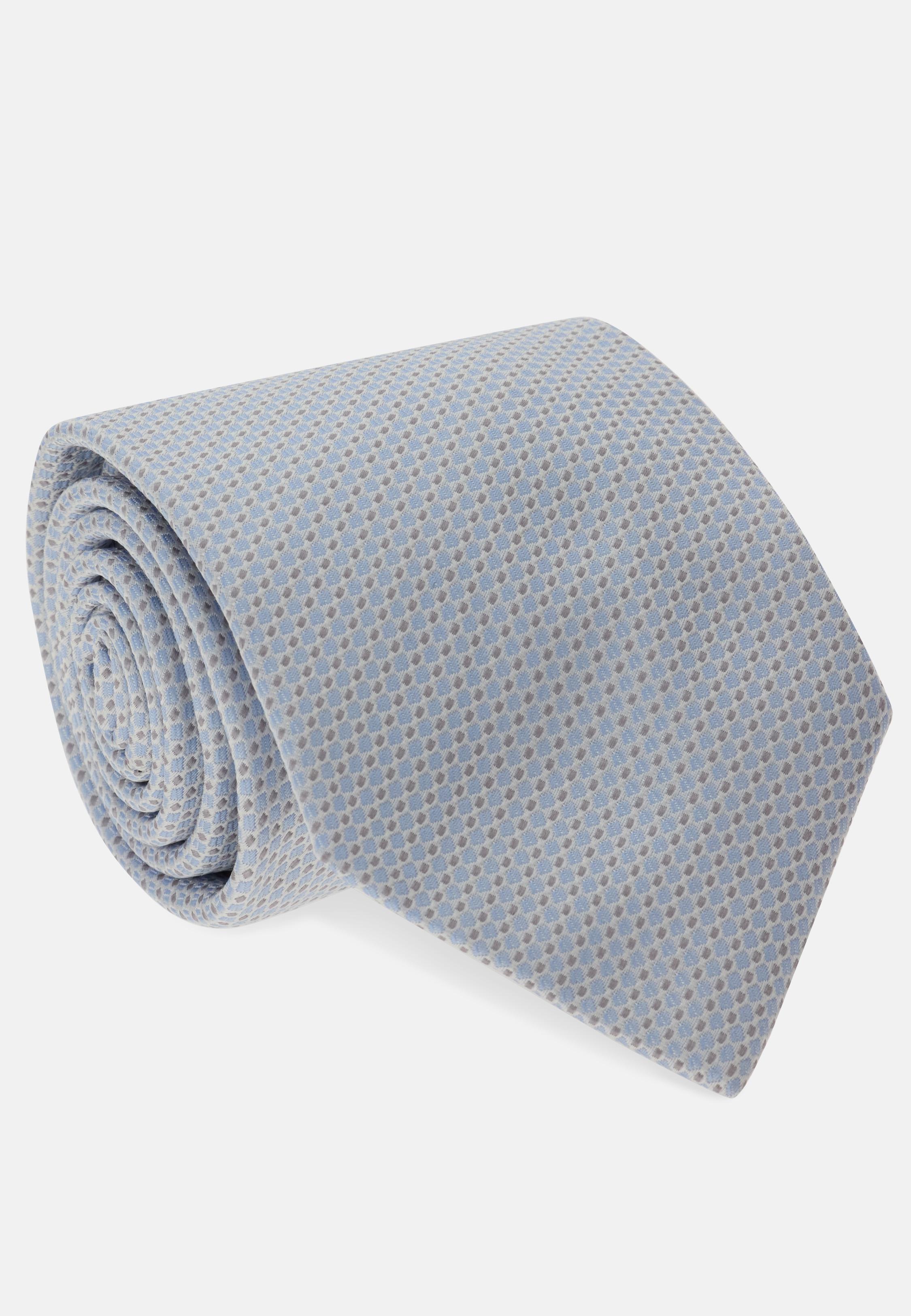 Geometric Formal Tie in a Silk Blend Blue, Light Blue, large image number 0