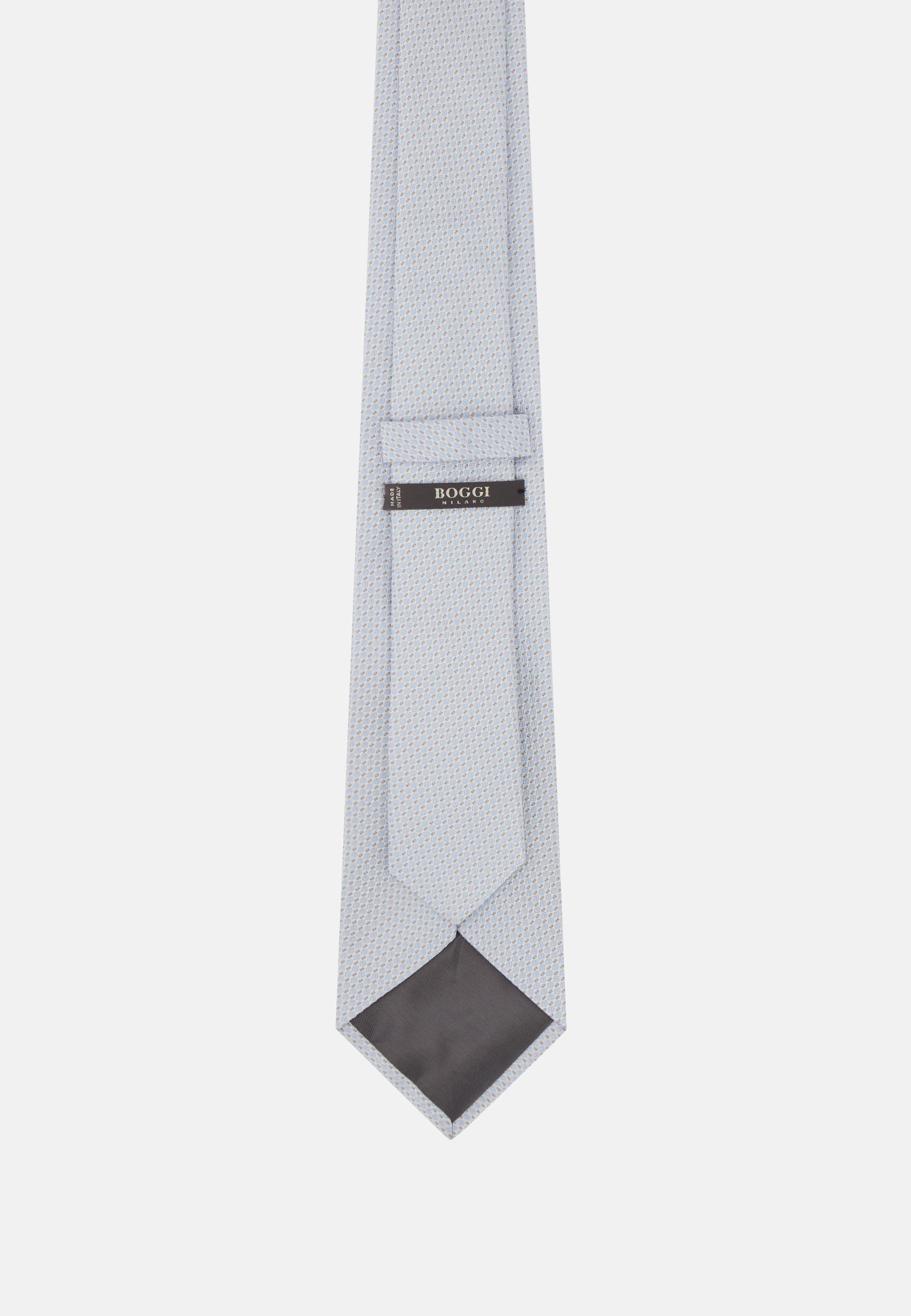 Geometric Formal Tie in a Silk Blend Blue, Light Blue, large image number 1