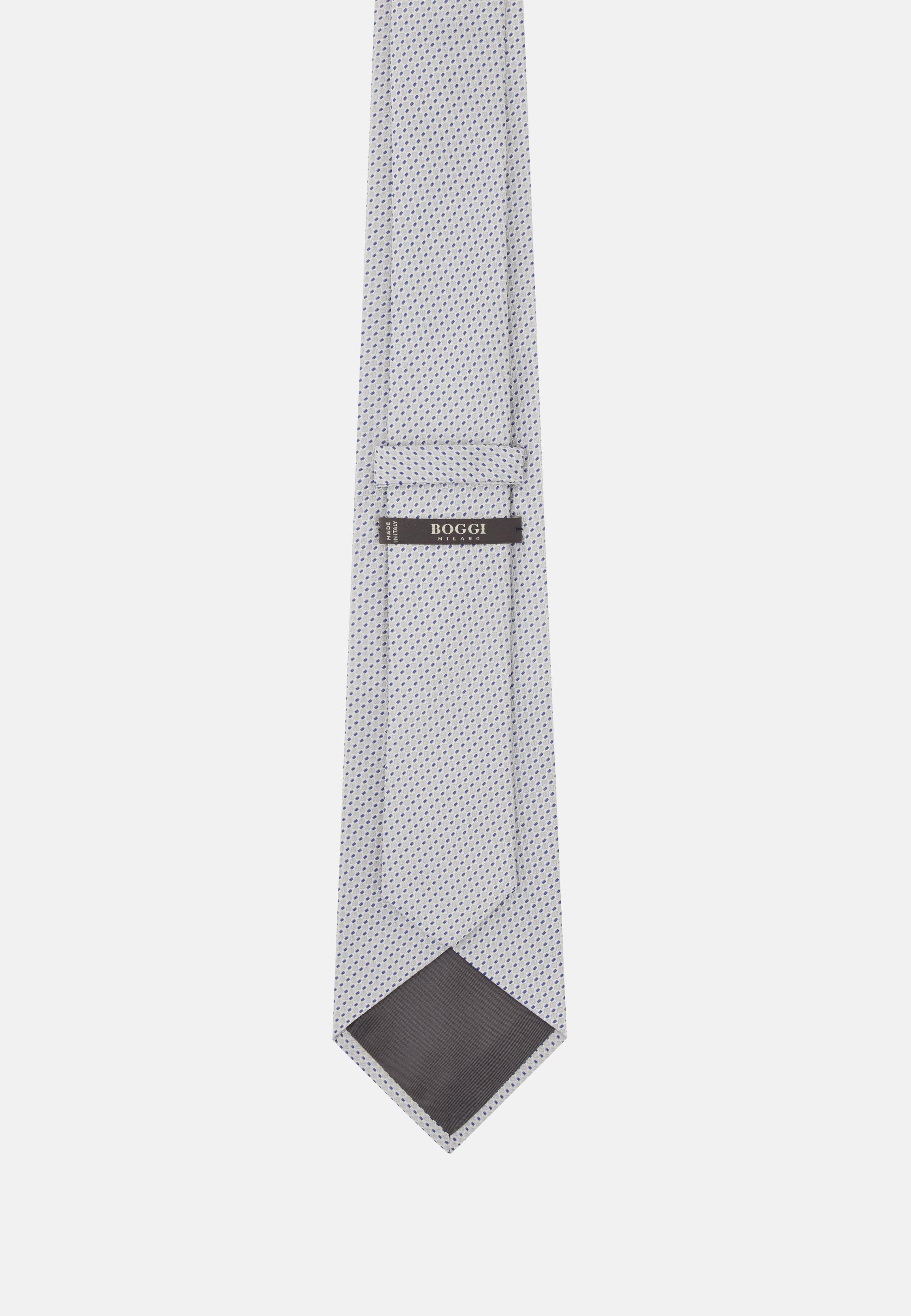 Geometric Formal Tie in a Silk Blend Grey, Light grey, medium