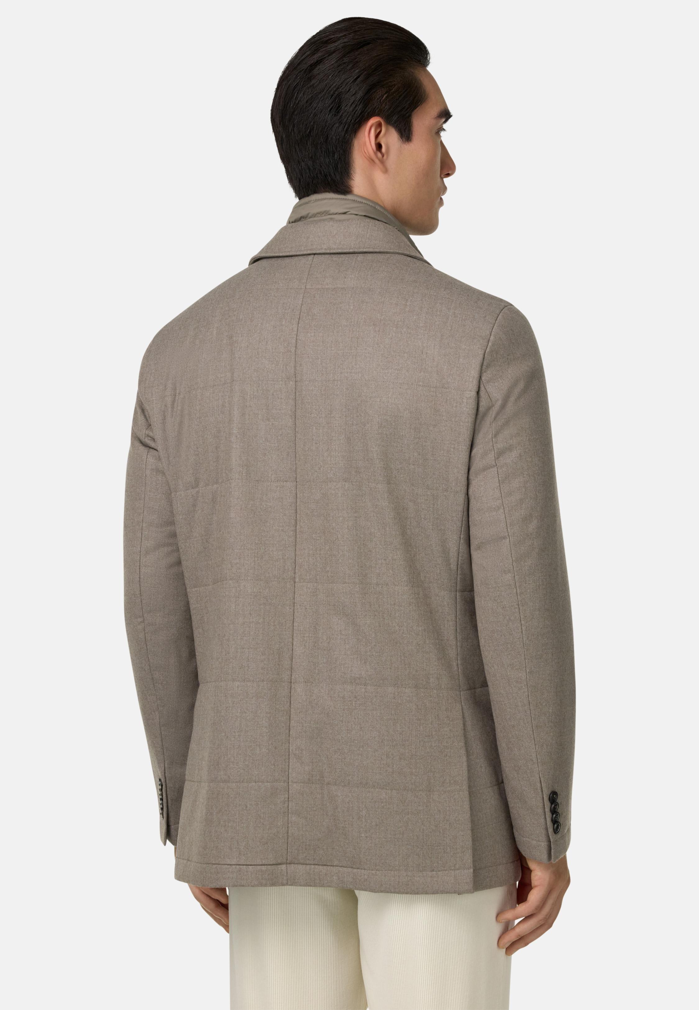 Wool Jacket with Removable Gilet Beige, Sand, medium