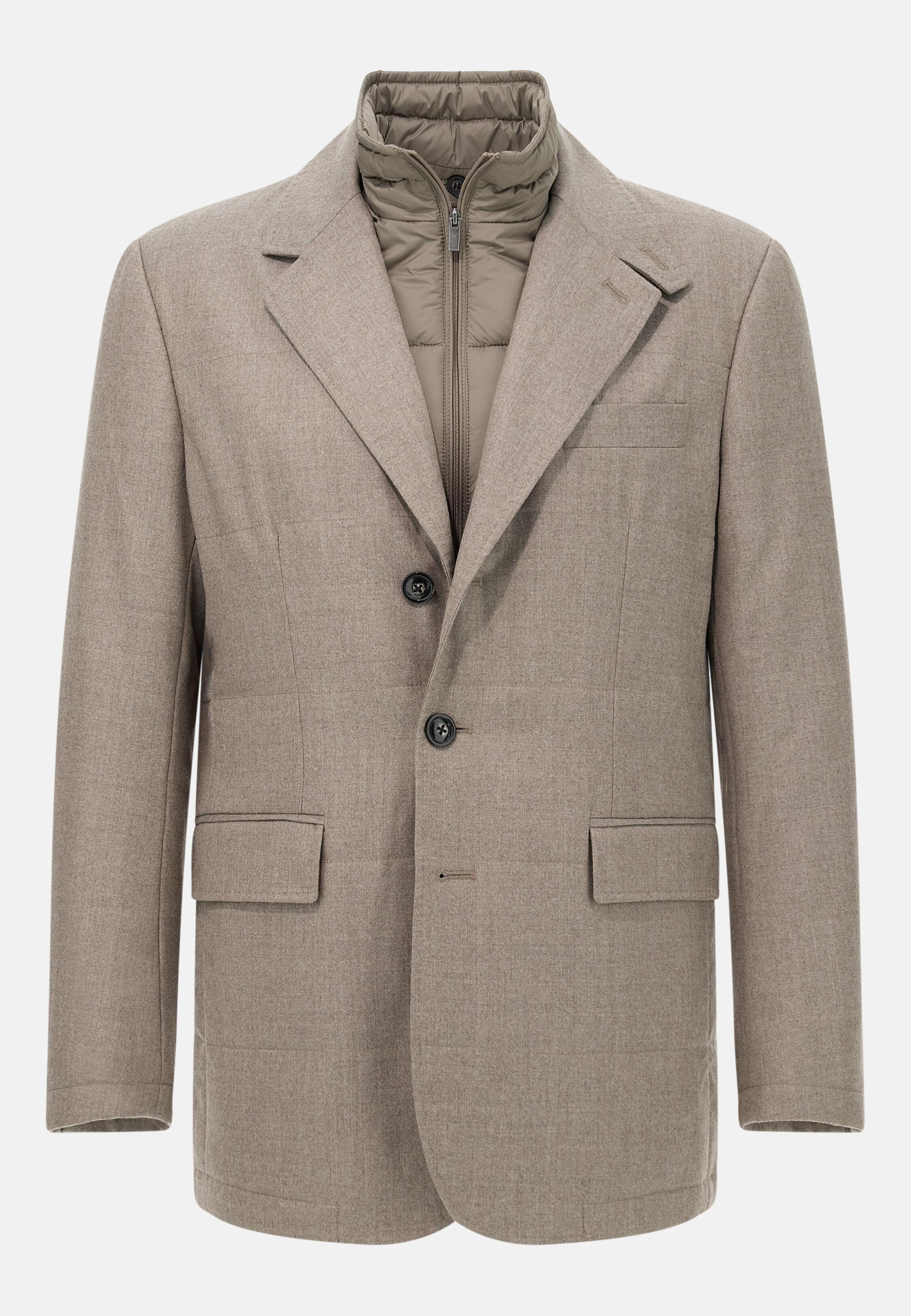 Wool Jacket with Removable Gilet Beige, Sand, large image number 3