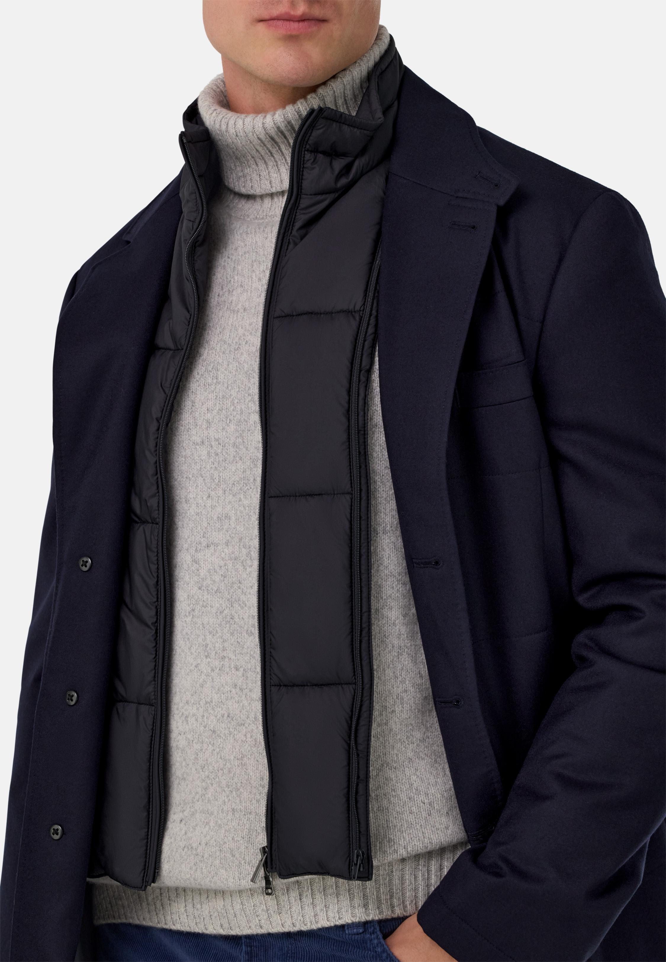 Wool Jacket With Removable Gilet Blue, Navy blue, medium