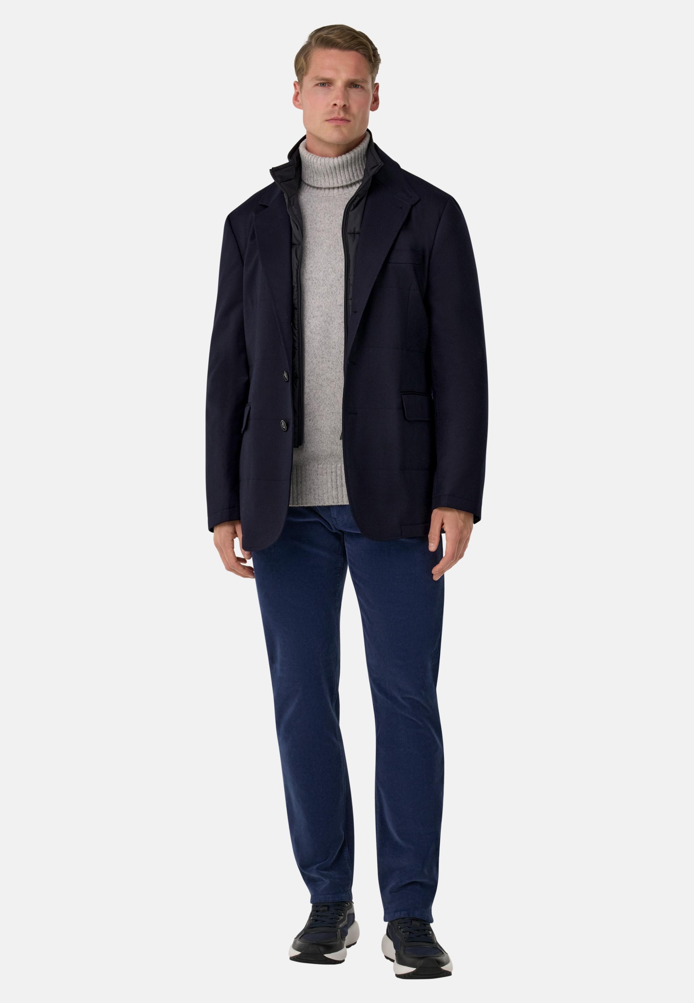 Wool Jacket With Removable Gilet Blue, Navy blue, large image number 4