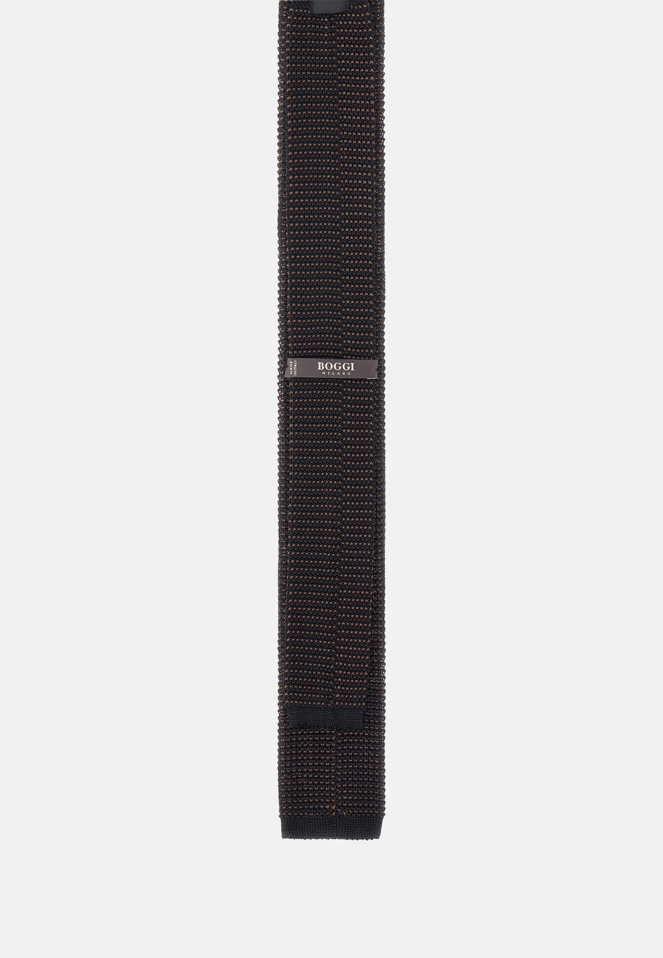 BROWN Knitted tie, Dark brown, large image number 1
