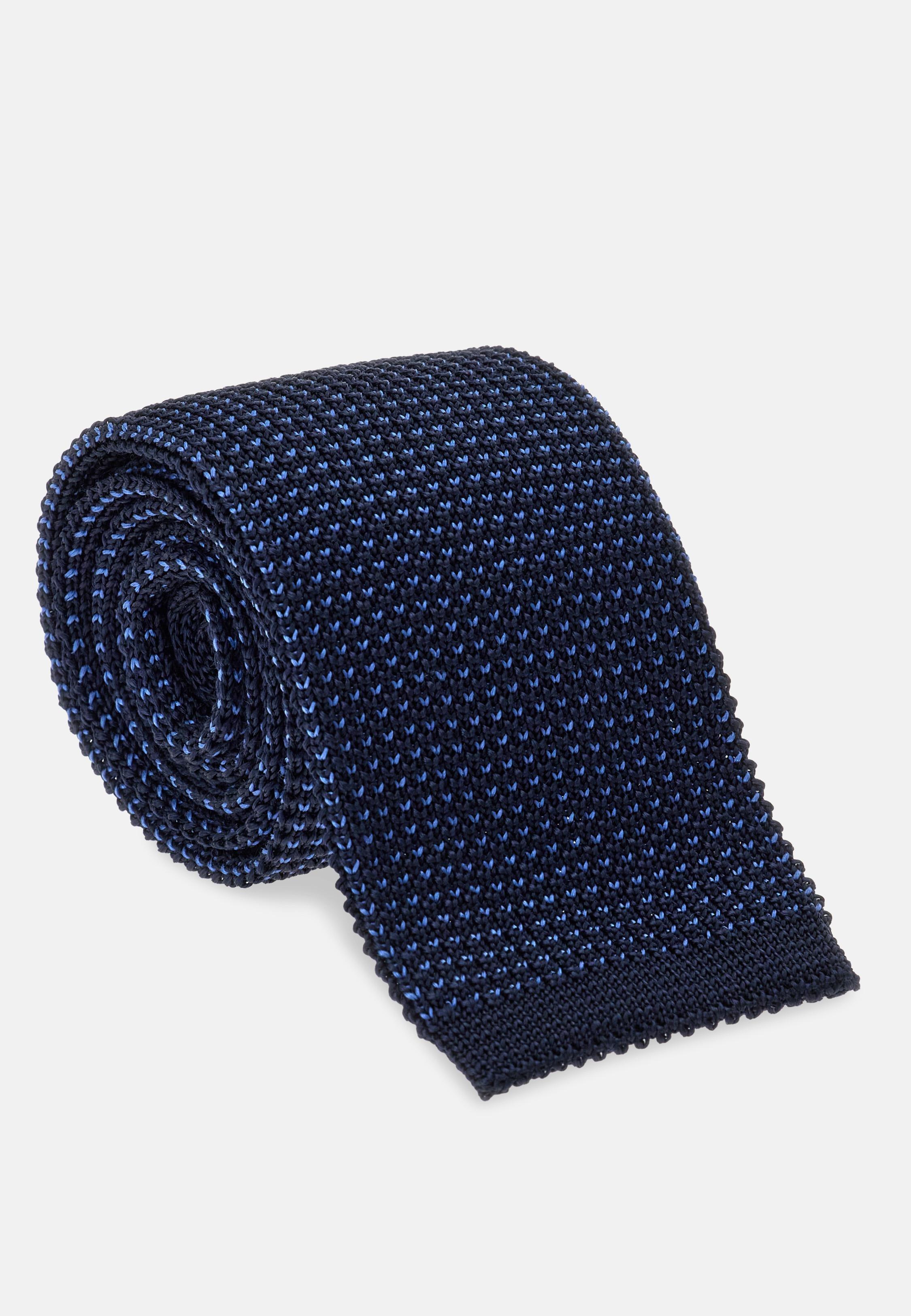 BLUE Knitted tie, Navy blue, large image number 0