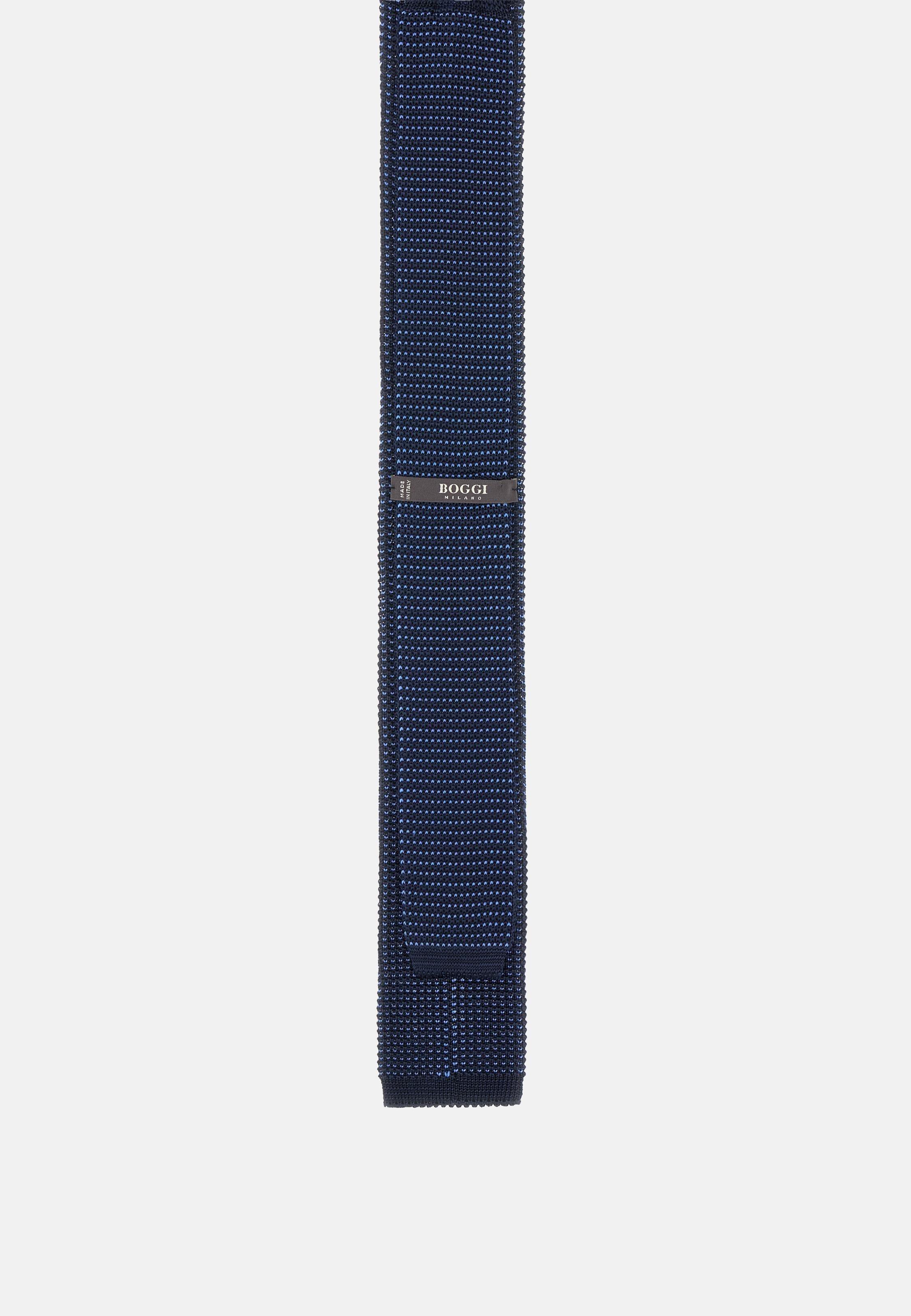 BLUE Knitted tie, Navy blue, large image number 1