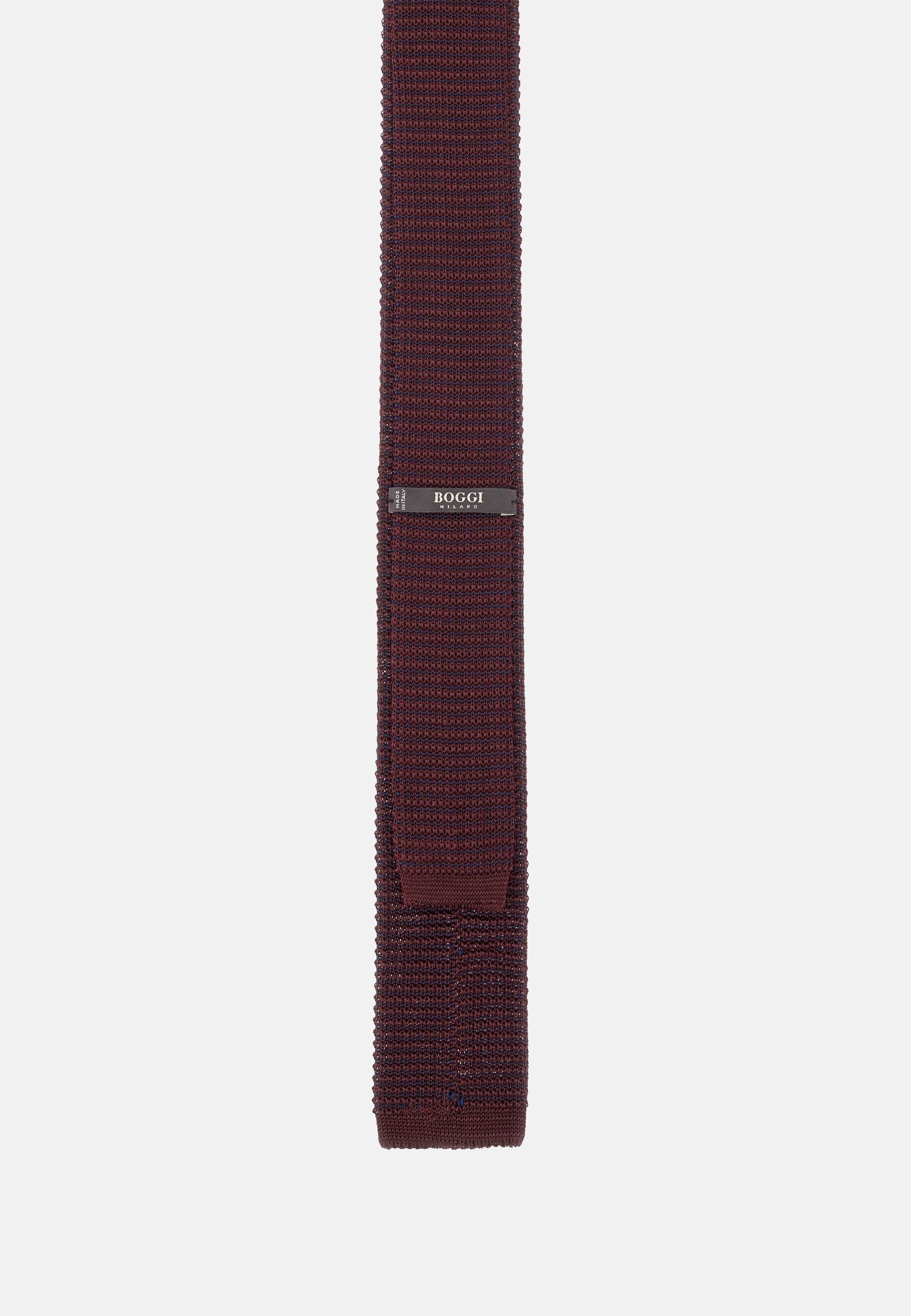 RED Knitted tie, Burgundy, large image number 1
