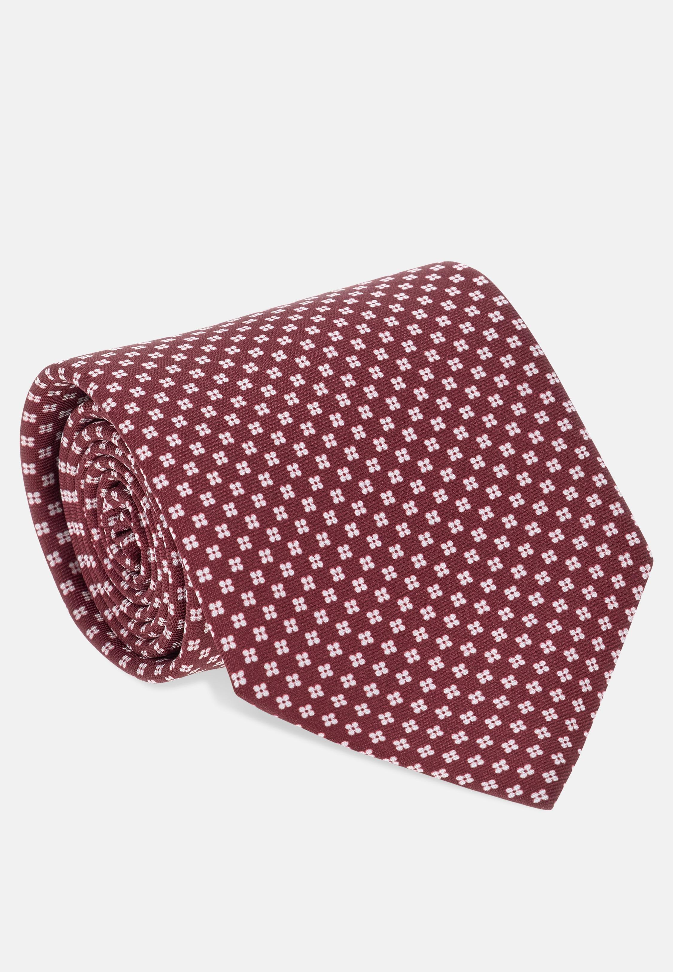 Patterned Silk Tie Brown, , medium