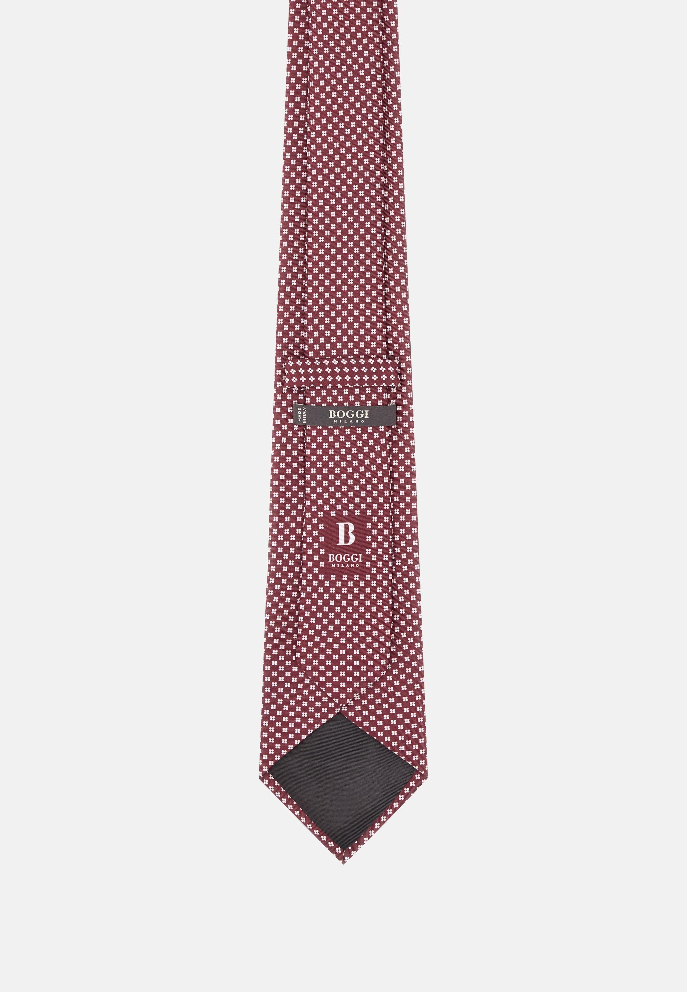 Patterned Silk Tie Brown, Burgundy, large image number 1