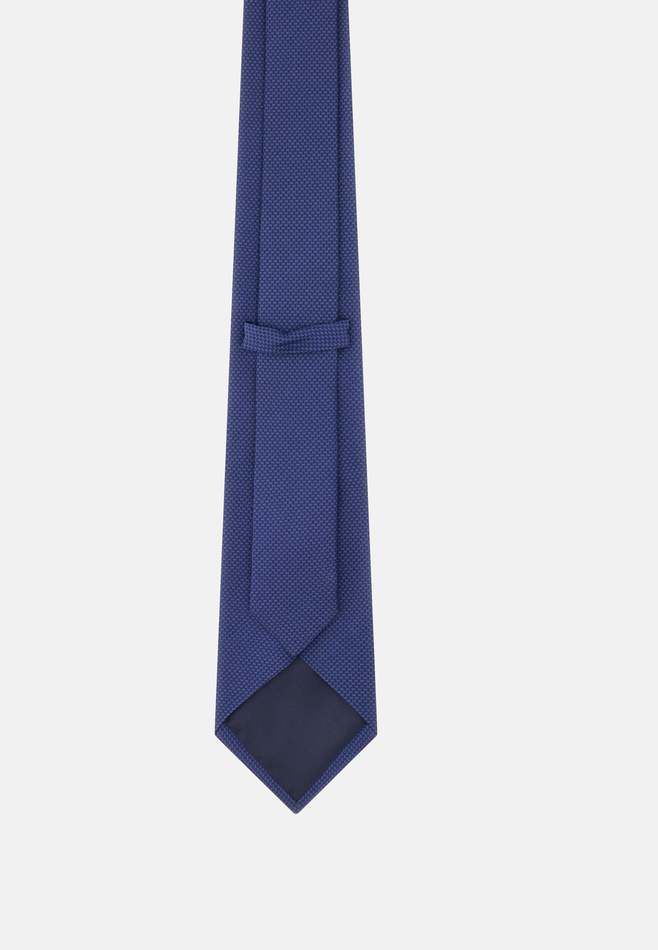 Geometric Motif Silk Tie Blue, Navy blue, medium