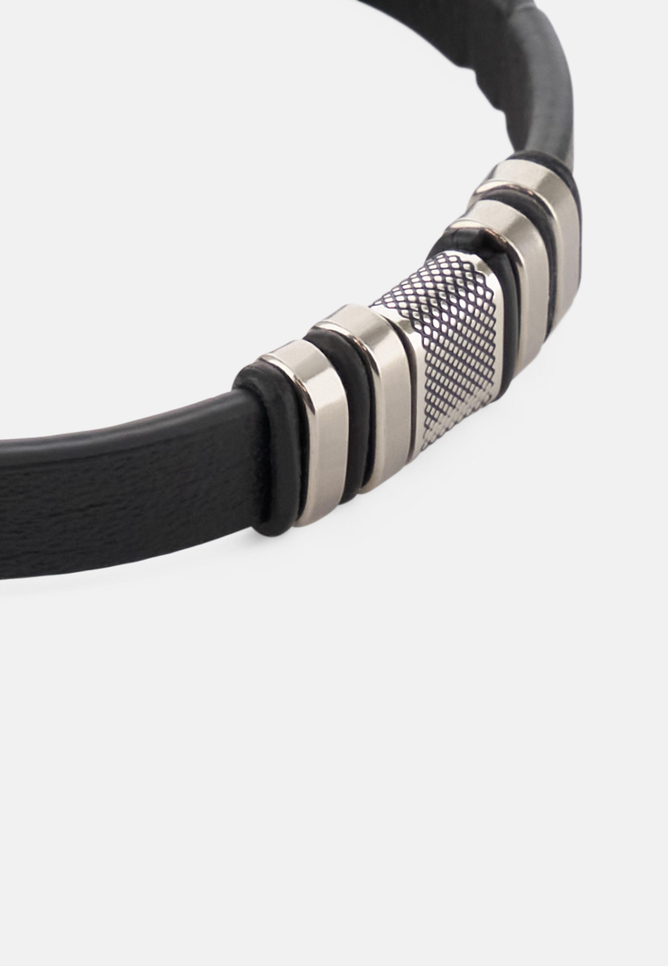 Leather Bracelet Black, 3901_BLAC, medium
