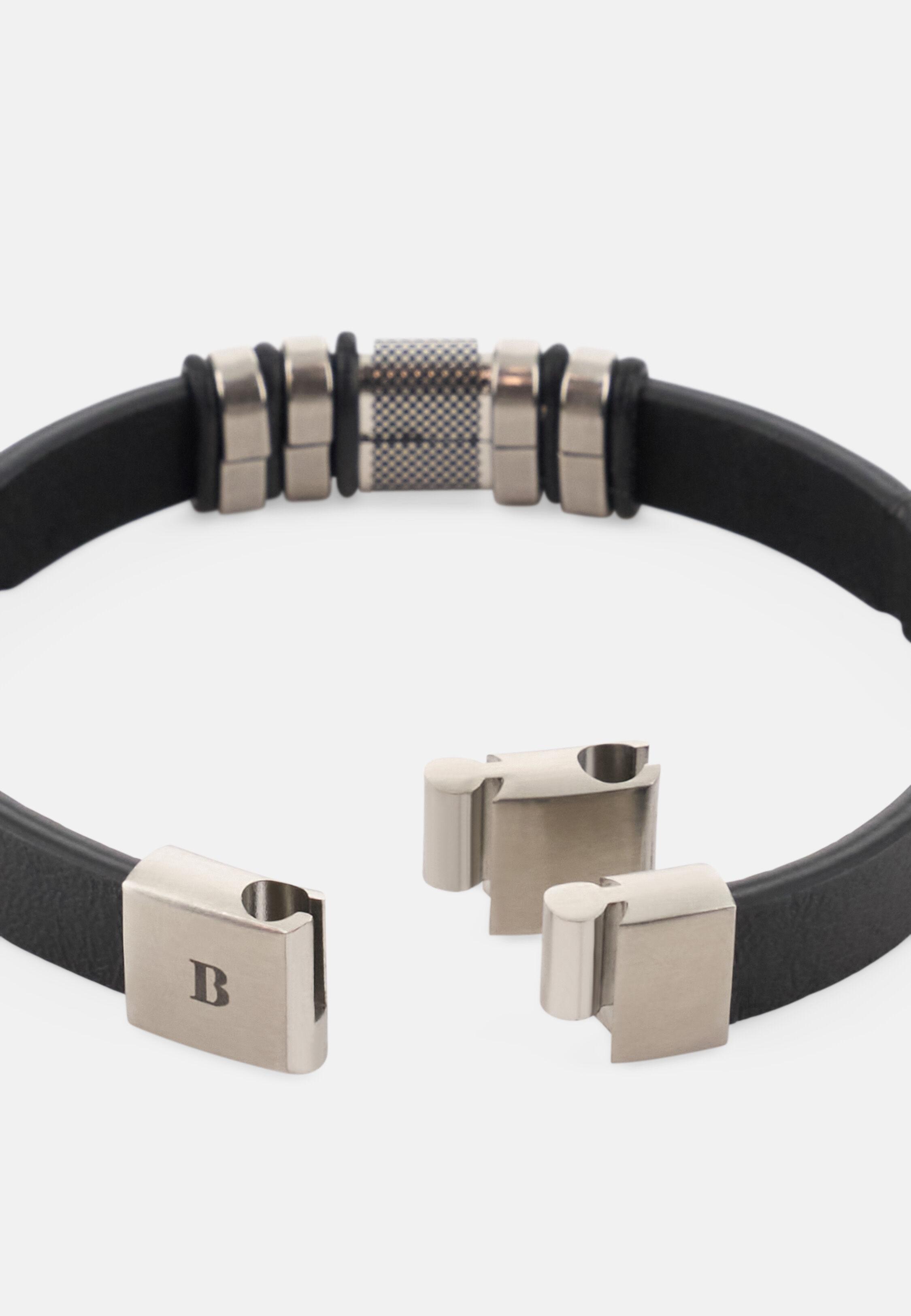 Leather Bracelet Black, 3901_BLAC, medium