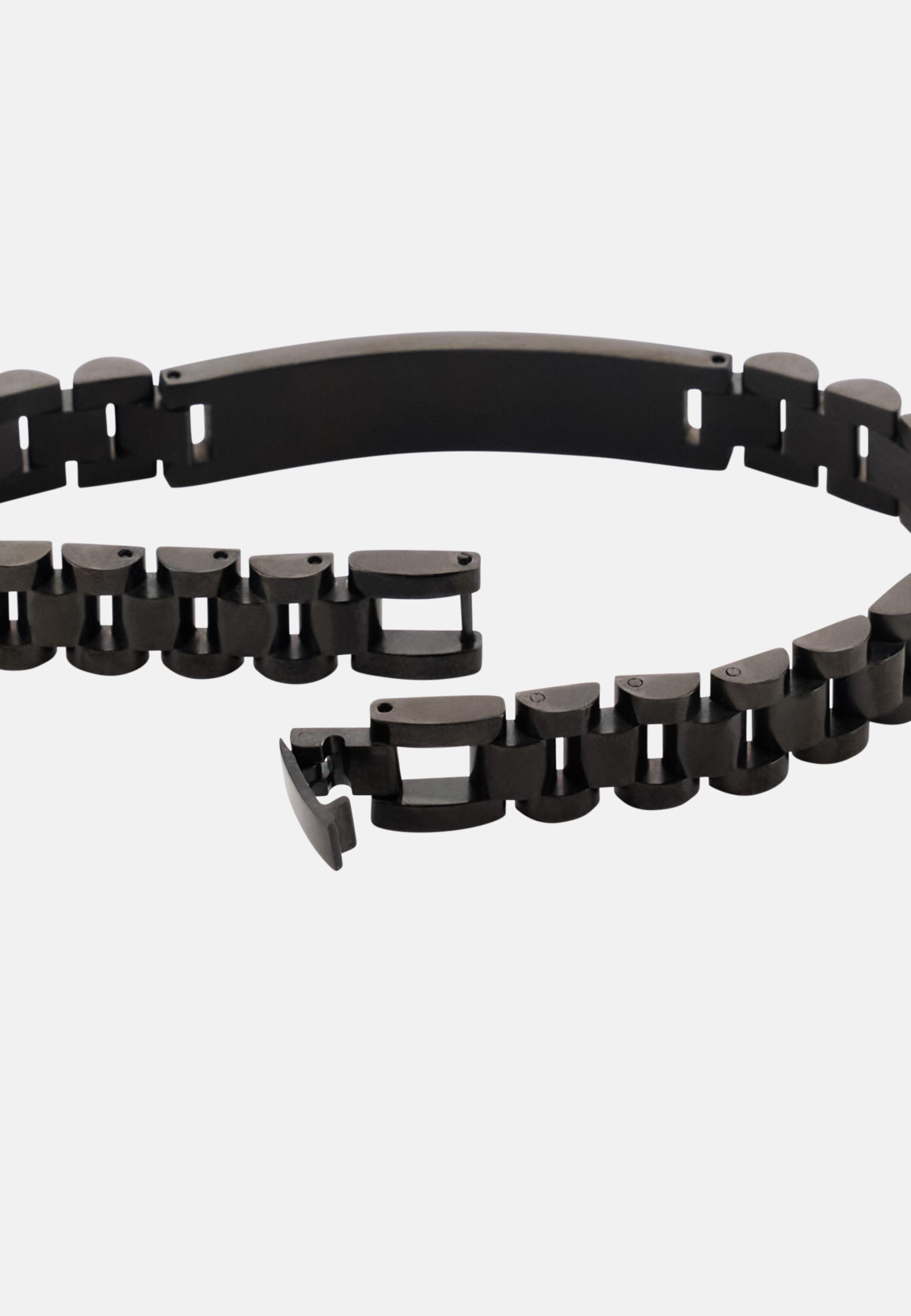 Steel Chain Bracelet Black, 3901_BLAC, medium