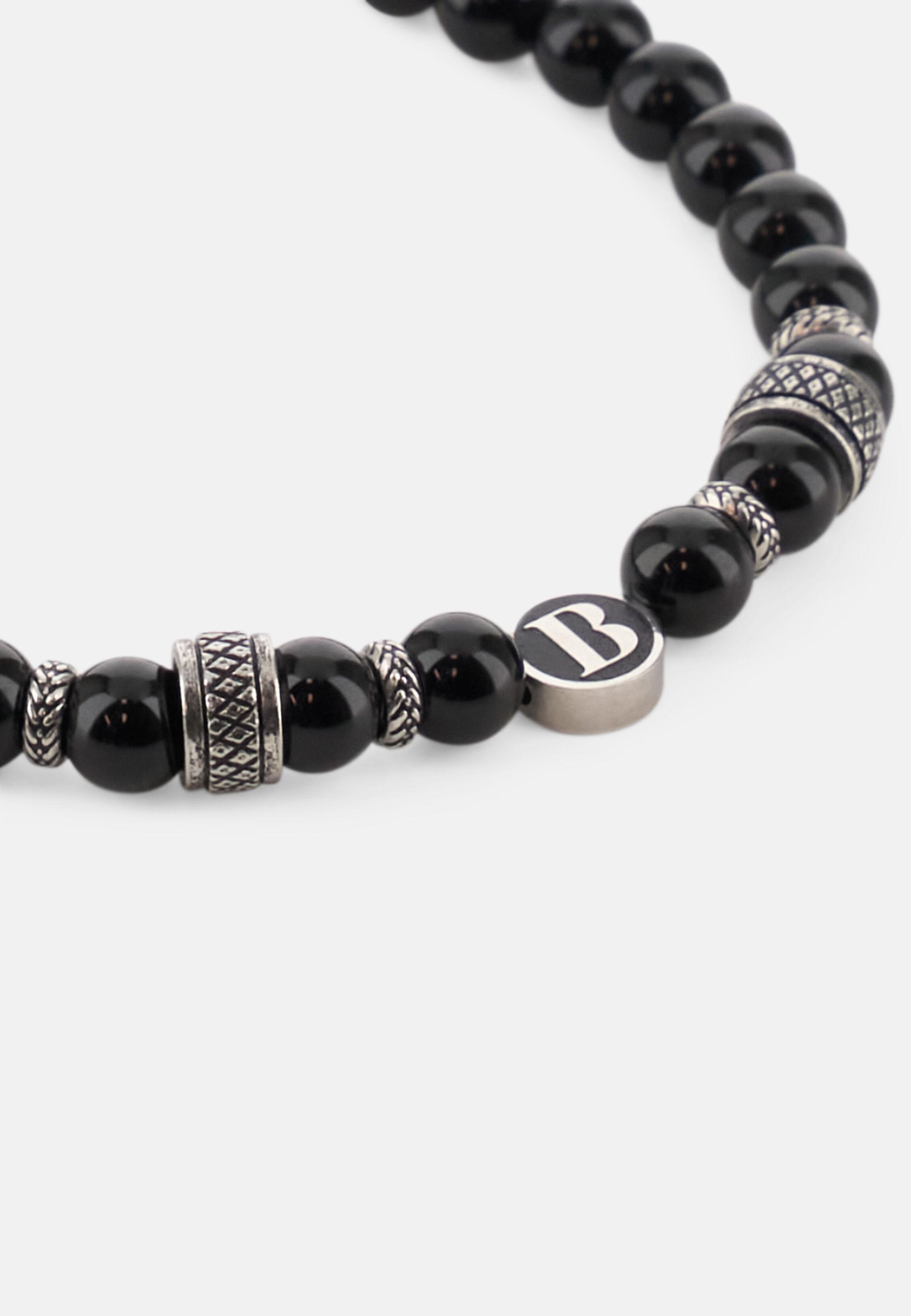 Steel Bracelet With Sodalite Beads Black, 3901_BLAC, large image number 0