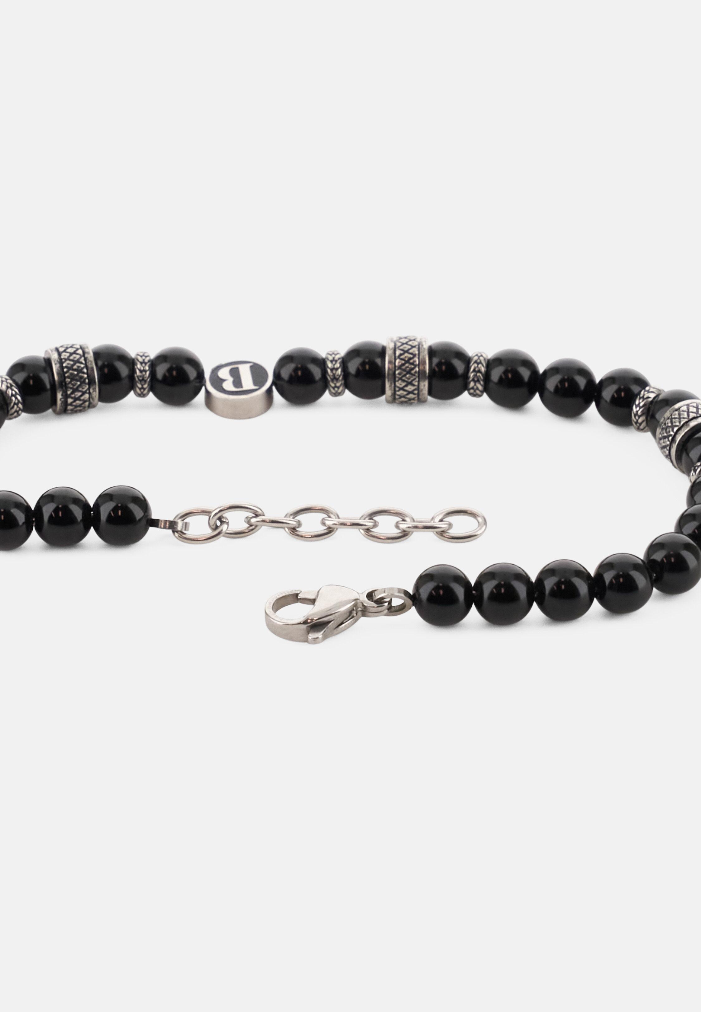 Steel Bracelet With Sodalite Beads Black, 3901_BLAC, large image number 1