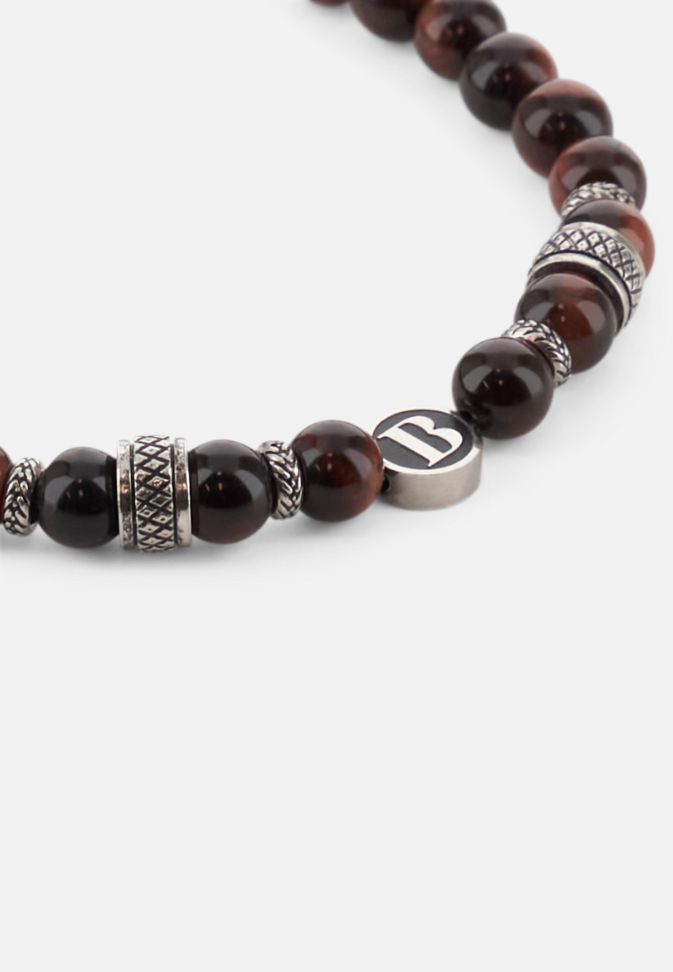Steel Bracelet With Sodalite Beads Brown, 3901_BROW, medium