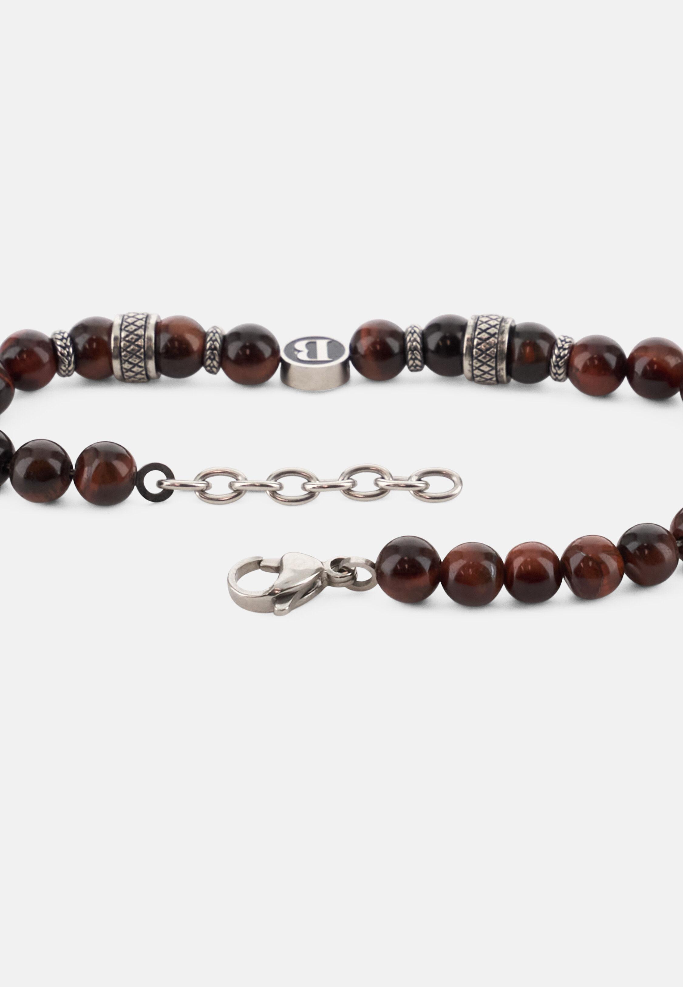 Steel Bracelet With Sodalite Beads Brown, 3901_BROW, medium
