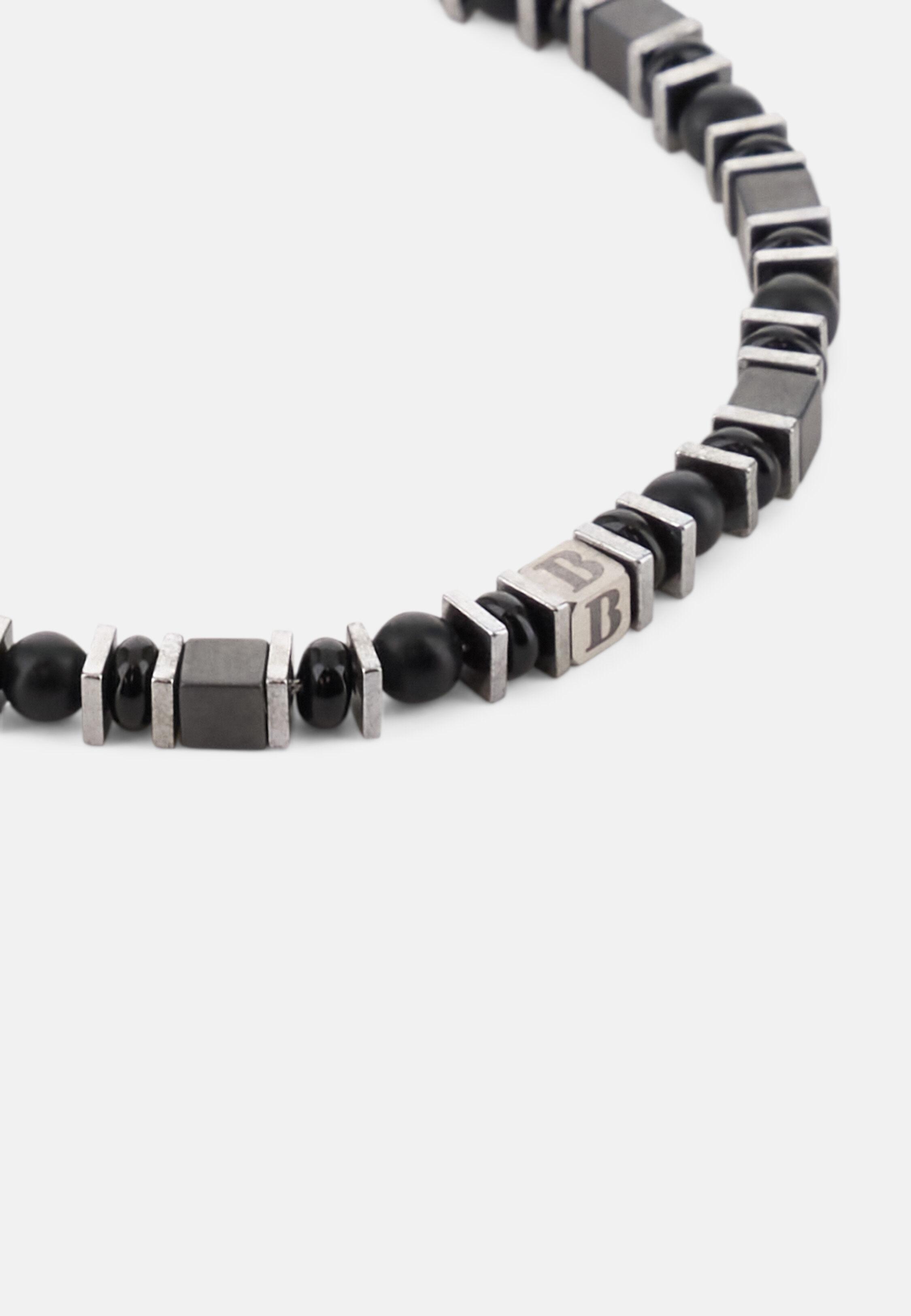 Steel Bracelet With Sodalite Beads Black, 3901_BLAC, large image number 0