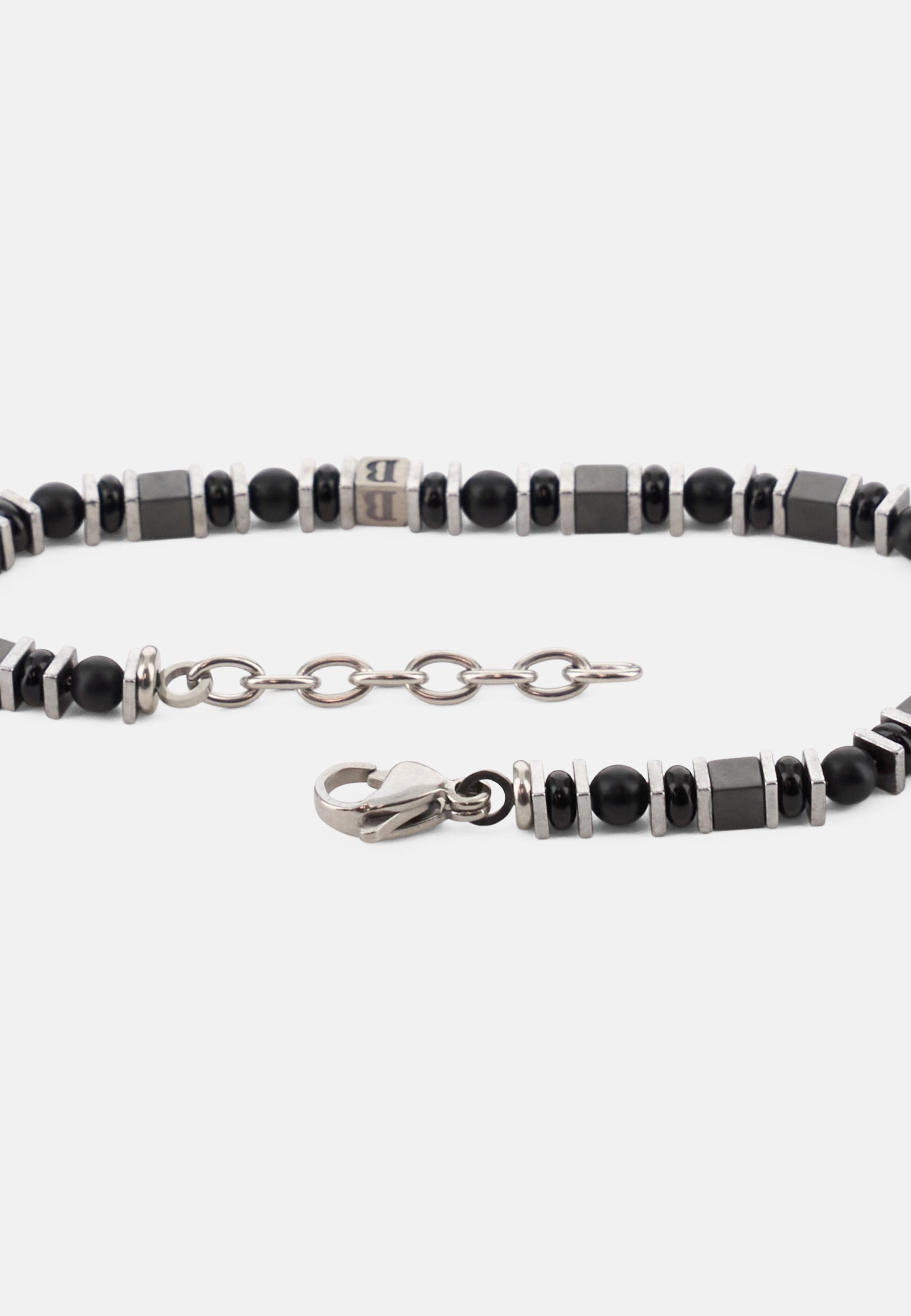 Steel Bracelet With Sodalite Beads Black, 3901_BLAC, large image number 1