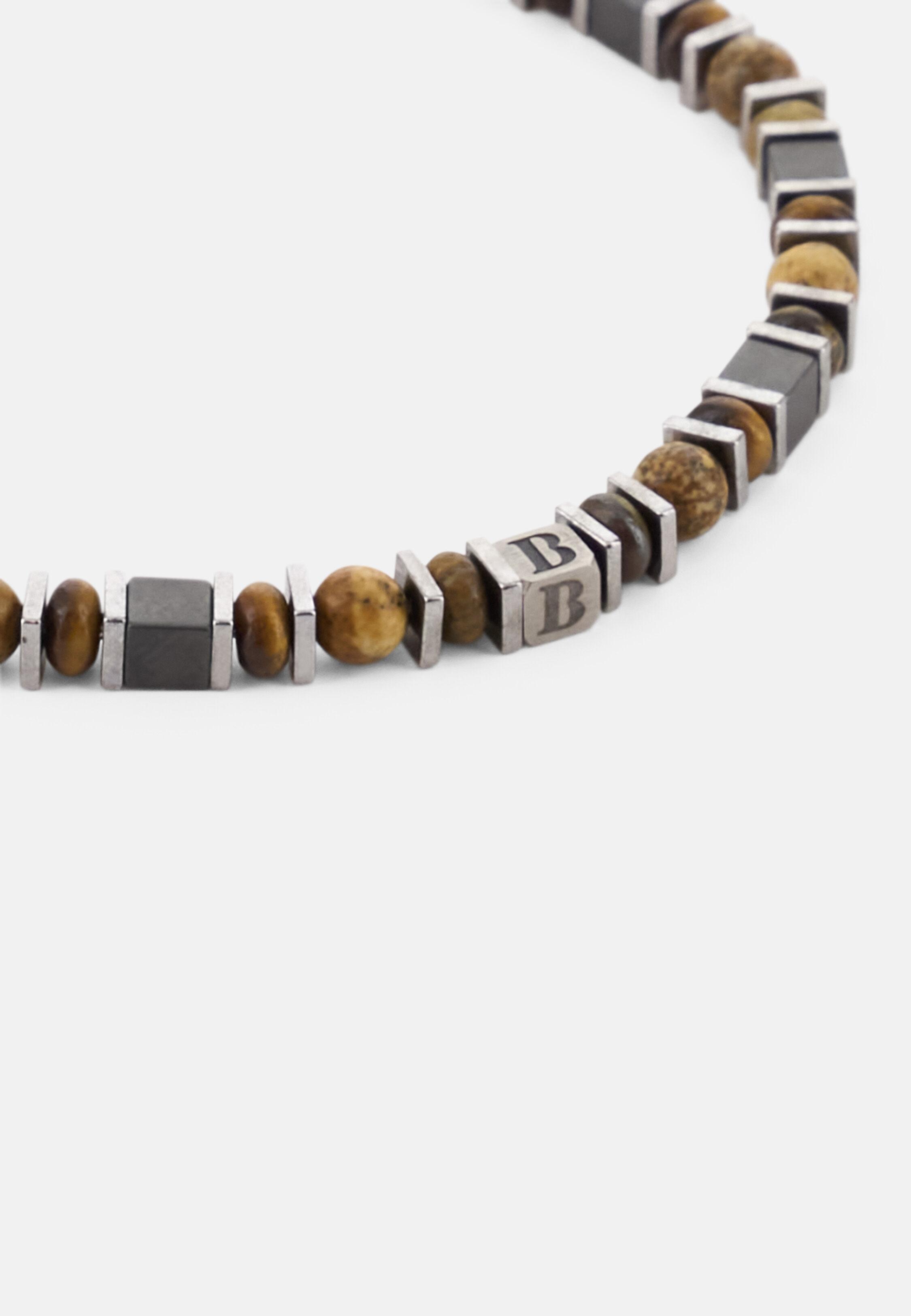 Steel Bracelet With Sodalite Beads Beige, 3901_BEIG, medium