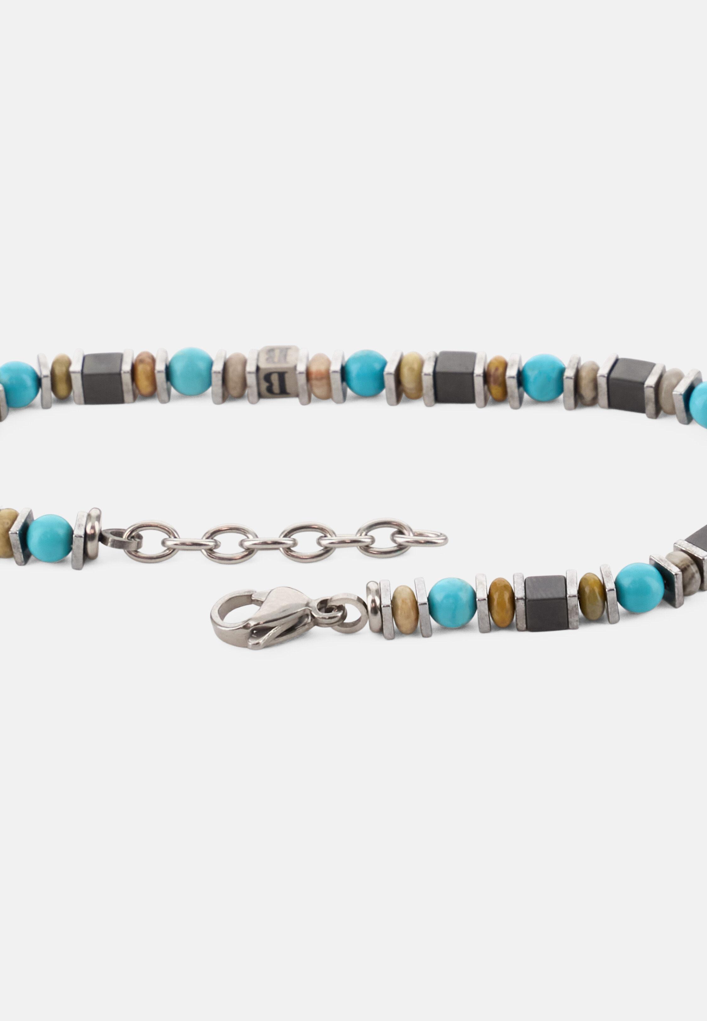 Steel Bracelet With Sodalite Beads Blue, 3901_LTBL, medium