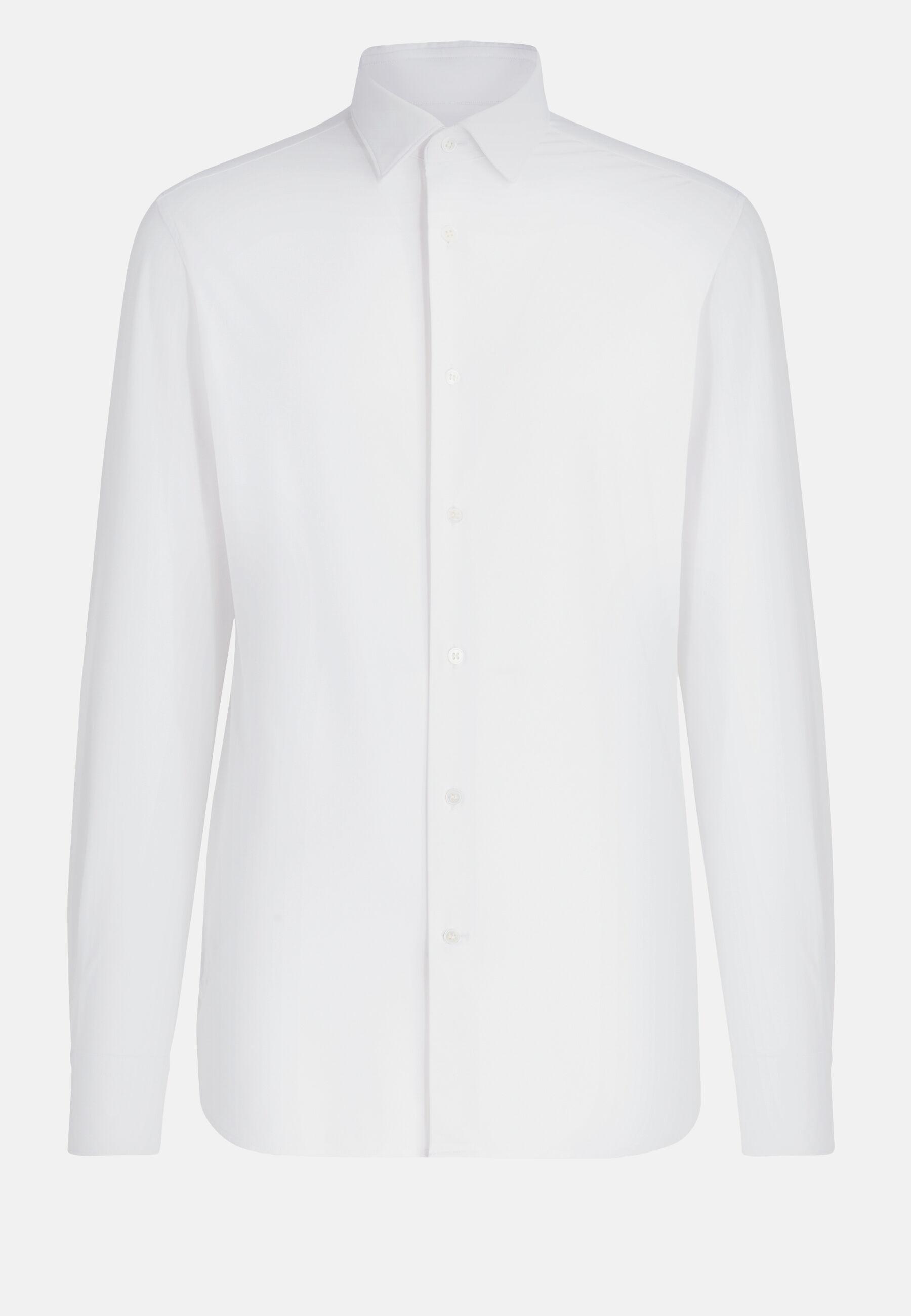 قميص نايلون مطاطي بقصة ضيقة أبيض, White, large image number 4